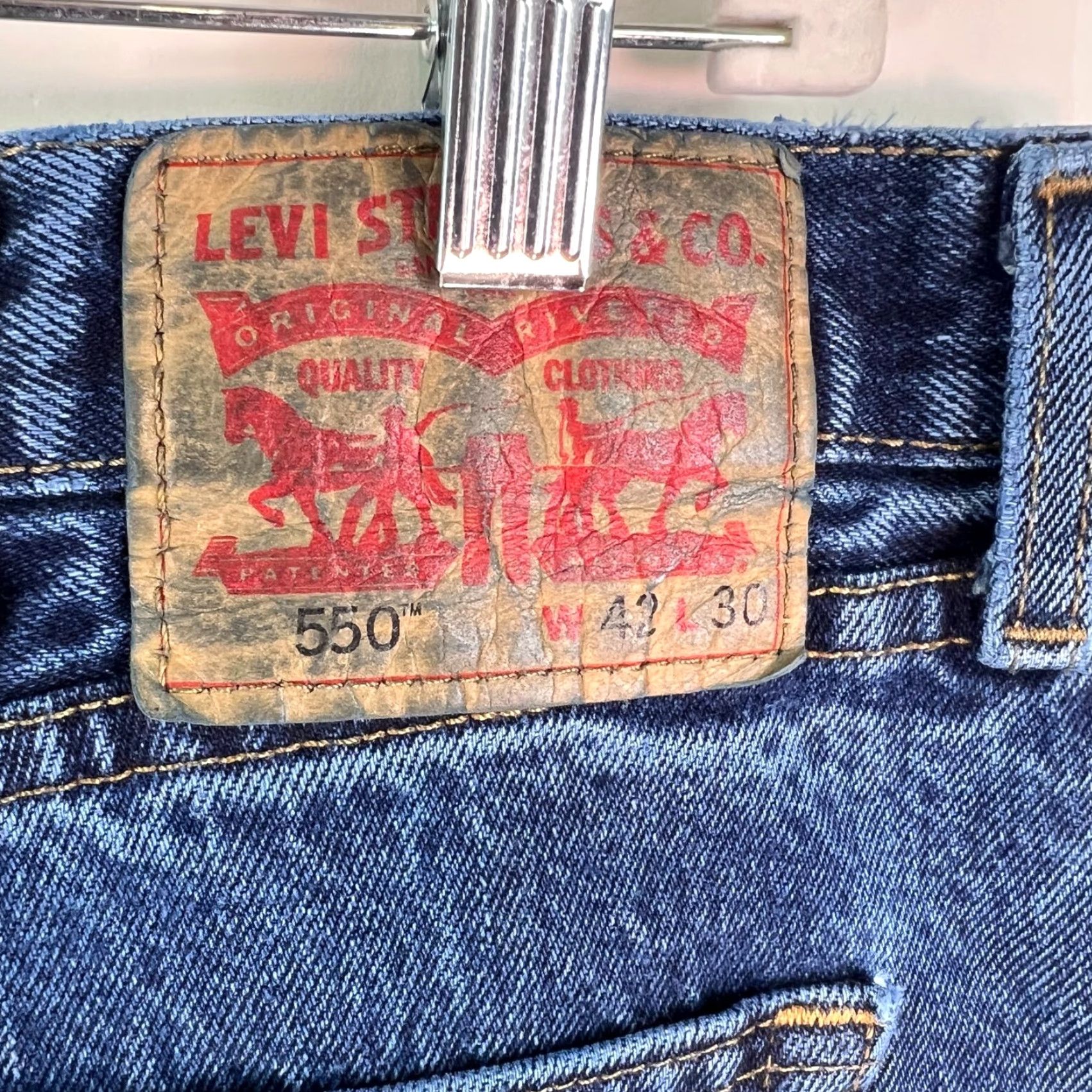 Levi's Levi's 550 Jeans Mens Size 42 Blue Straight Relaxed Fit Workwear 42 X 30 Size US 42 / EU 58 - 5 Thumbnail