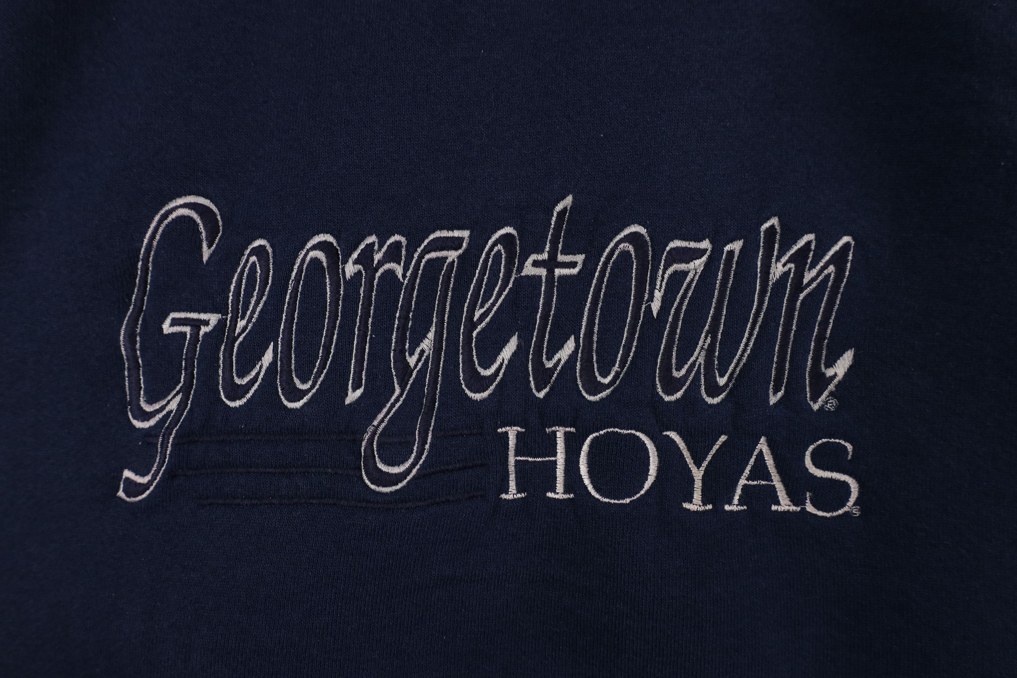 Vintage Vintage 90s University of Georgetown Sweatshirt Blue USA Size US XL / EU 56 / 4 - 4 Thumbnail
