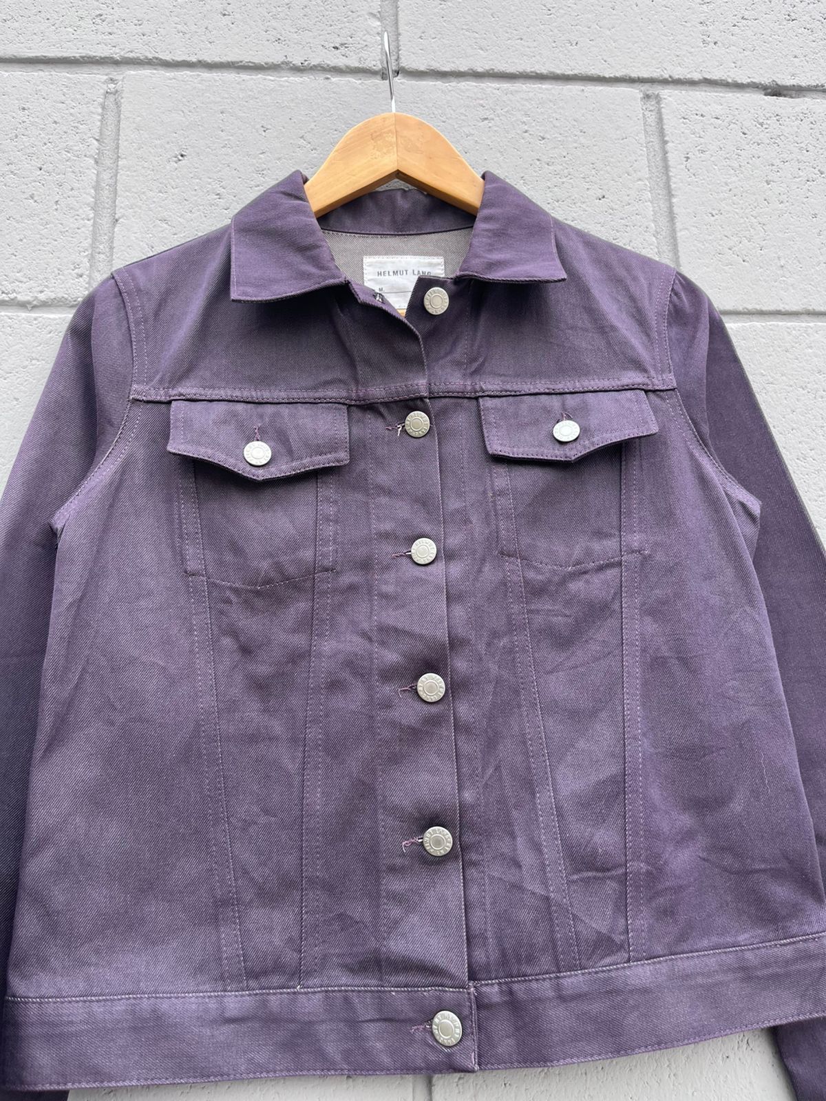Helmut Lang Helmut Lang Seda Jacket A/W2001 Raw Slik Denim Color Purple Size US XXS / EU 40 - 2 Thumbnail