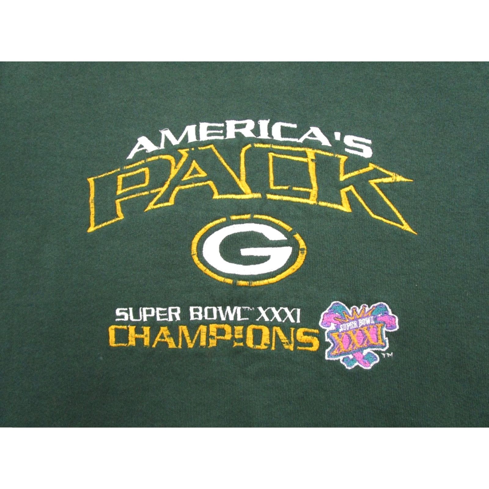 Fruit Of The Loom VINTAGE 90s Green Bay Packers Americas Pack Super Bowl XXXI Sweatshirt XL Green Nike? Size US XL / EU 56 / 4 - 2 Thumbnail