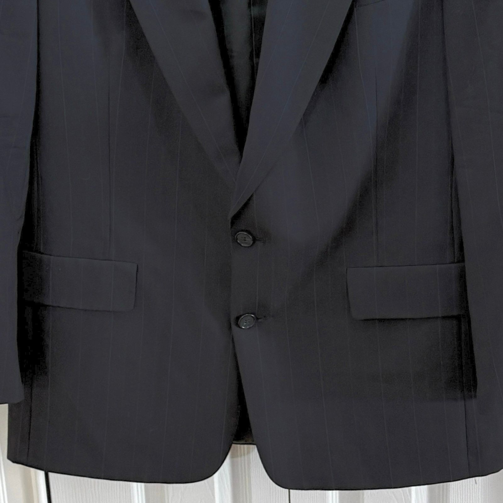 Hart Schaffner Marx Hart Schaffner Marx 42R dark navy pinstripe wool blazer Size 42R - 4 Thumbnail