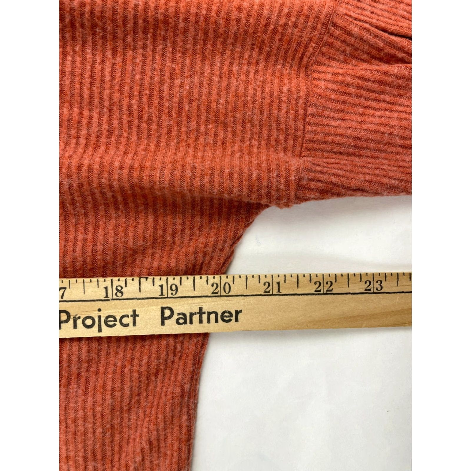 Vintage Project Social T Sweater Women Size Small Rust Orange Hooded Ribbed Soft NWT Size S / US 4 / IT 40 - 4 Thumbnail