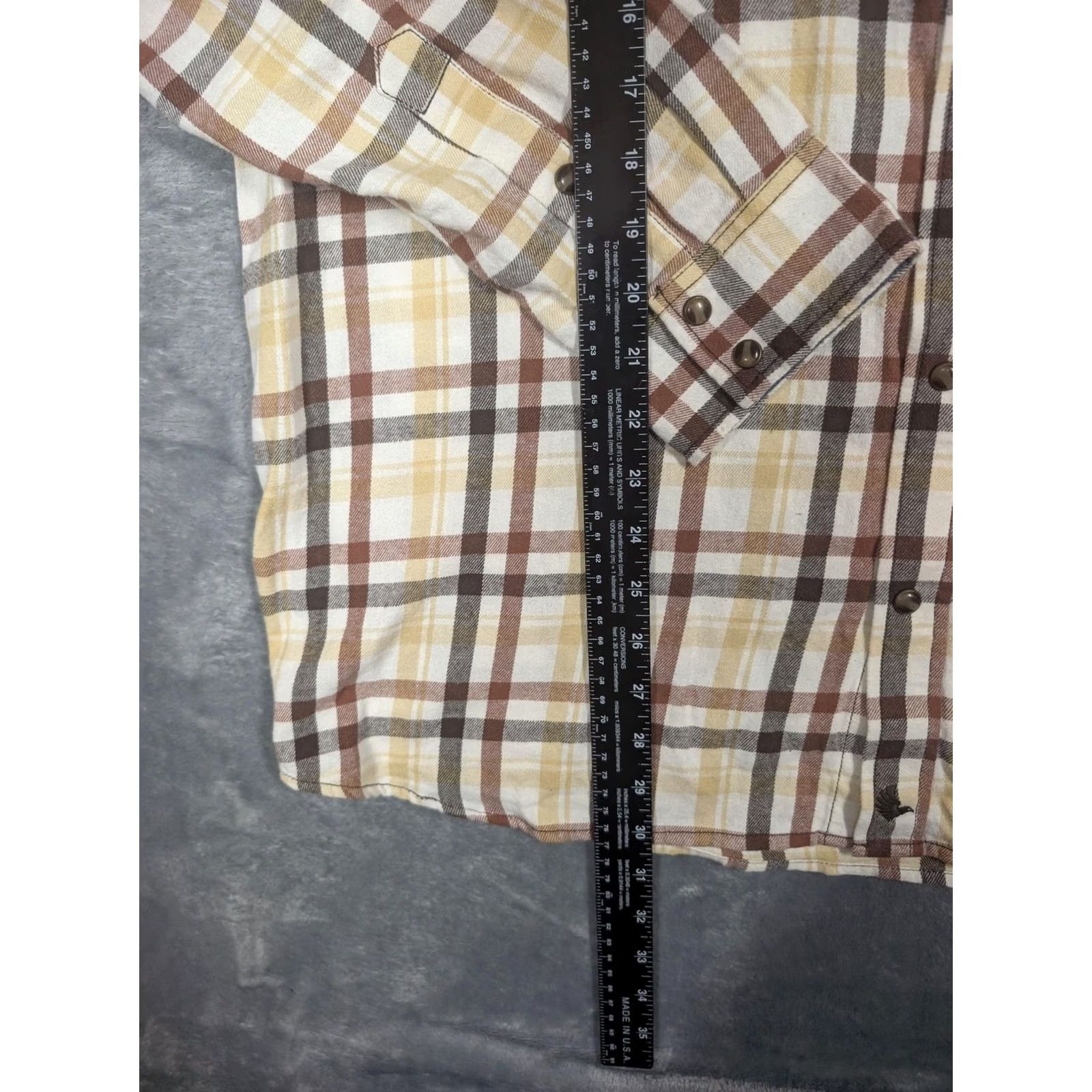 Cody James Cody James Shirt Mens XL Beige Plaid Flannel Long Sleeve Snap Front Western Size US XL / EU 56 / 4 - 2 Thumbnail