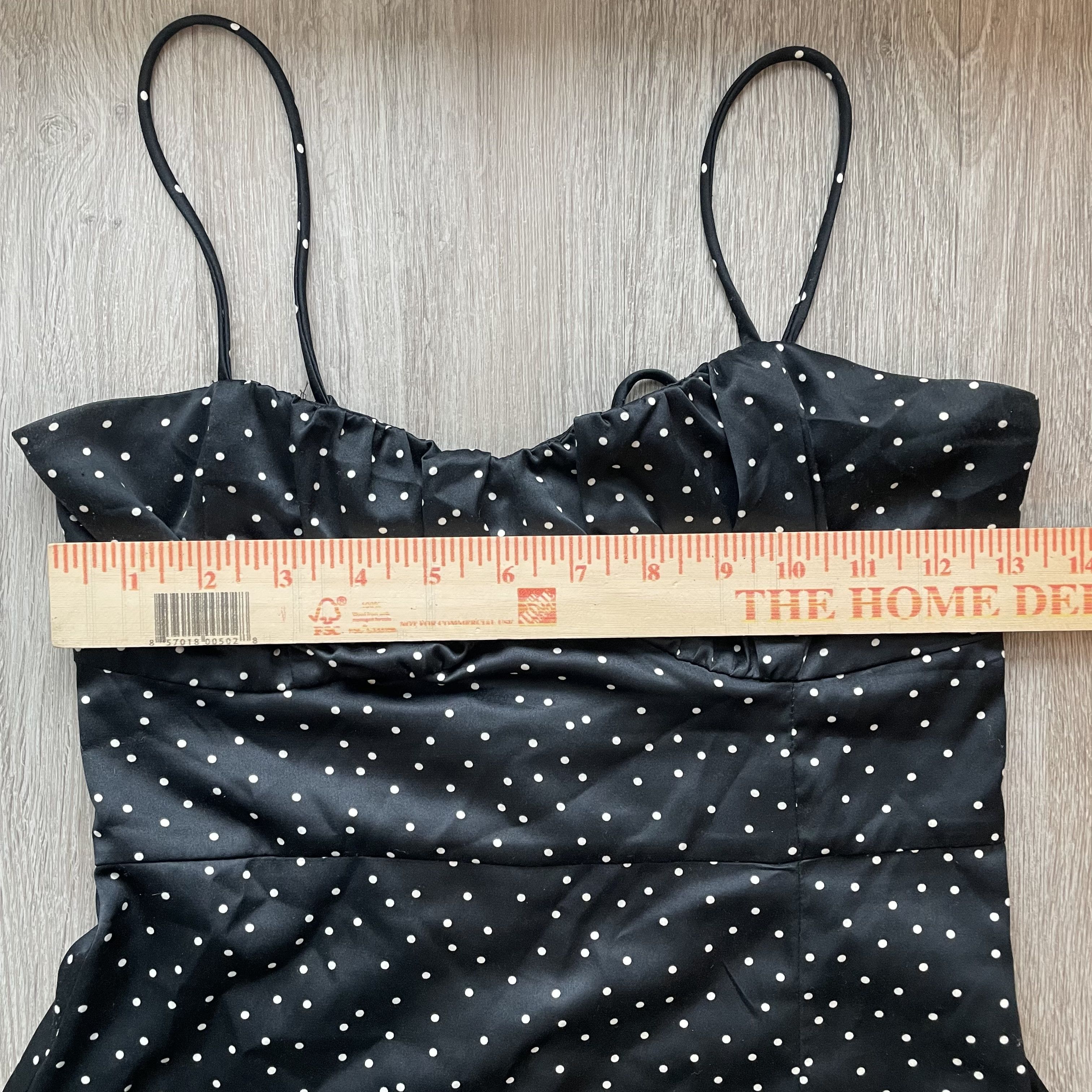 Zara Zara Polka Dot Ruched Bust Midi Dress with Slit XS Size XS / US 0-2 / IT 36-38 - 5 Thumbnail