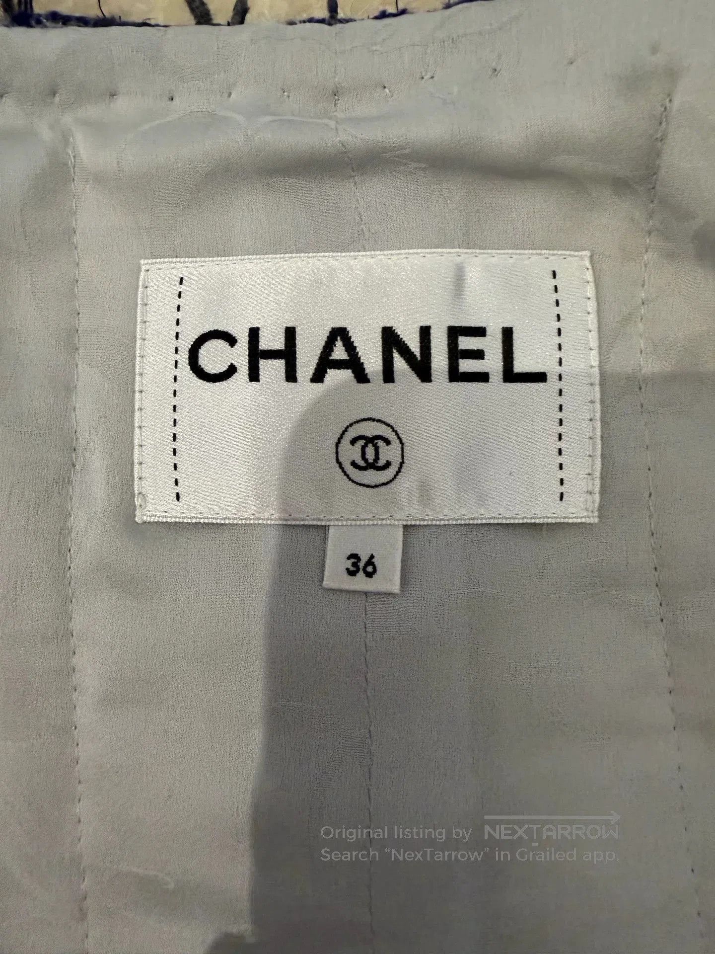 Chanel Chanel Blue White Tweed Jacket. Size US S / EU 44-46 / 1 - 3 Thumbnail