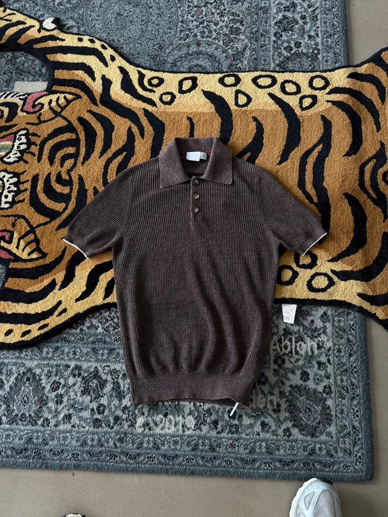 Brunello Cucinelli Brunello Cucinelli Ribbed Polo Shirt Size US L / EU 52-54 / 3 - 1 Thumbnail