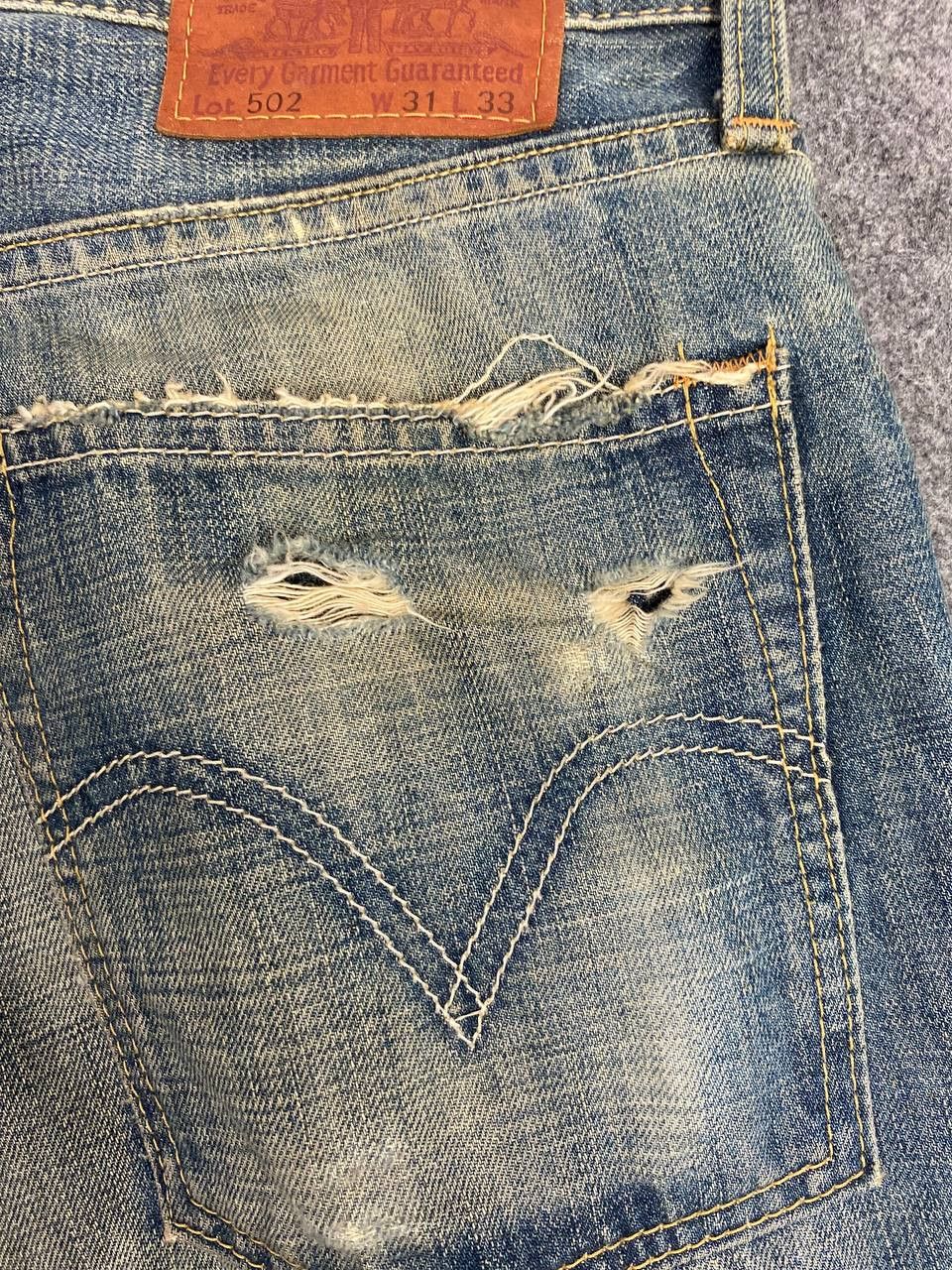 Levi's vintage 90s levis 502 rusty distressed denim nice design Size US 33 - 4 Thumbnail
