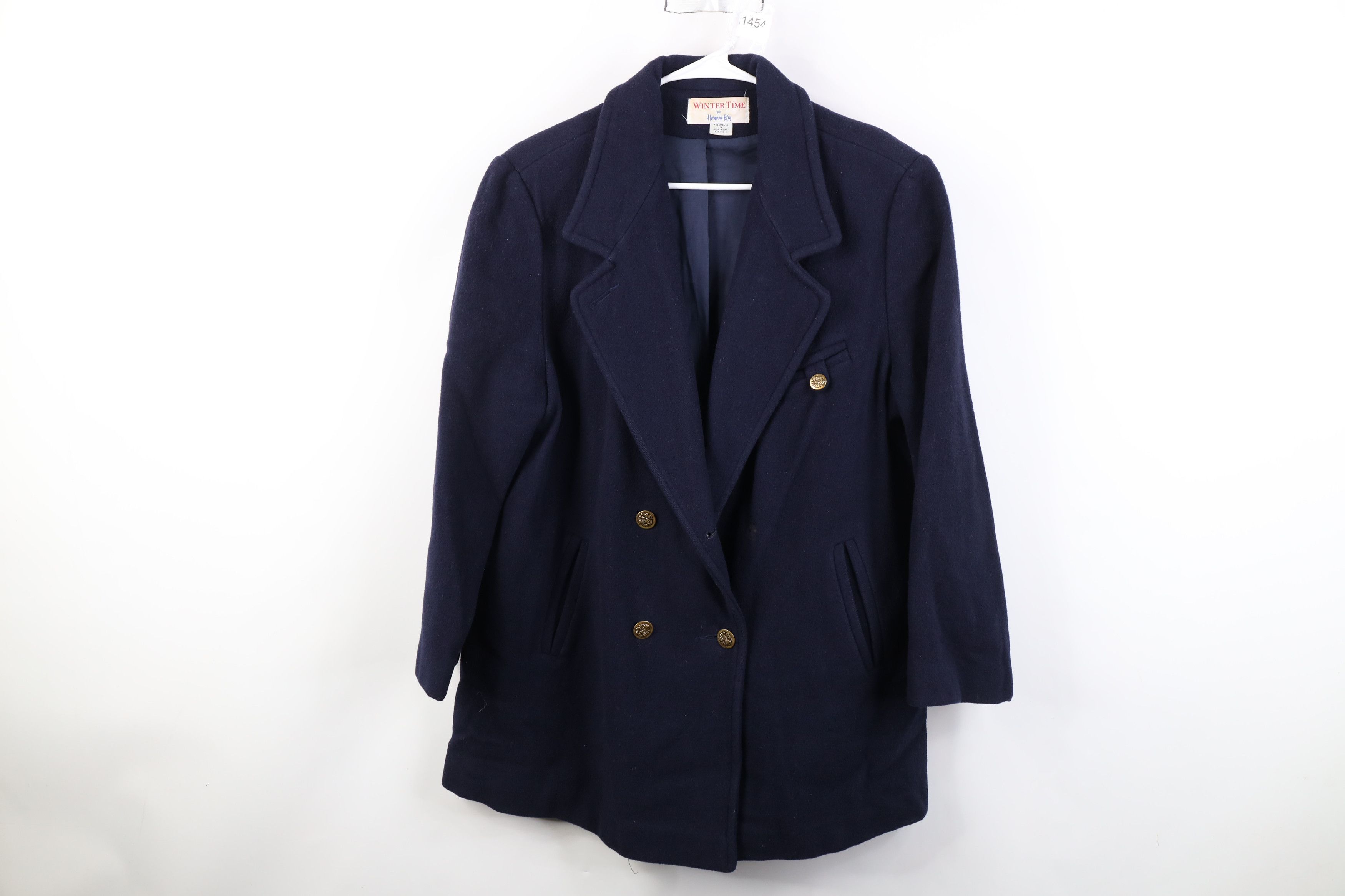 Vintage Vintage 90s Streetwear Wool Double Breasted Coat Jacket Blue Size XL / US 12-14 / IT 48-50 - 1 Thumbnail
