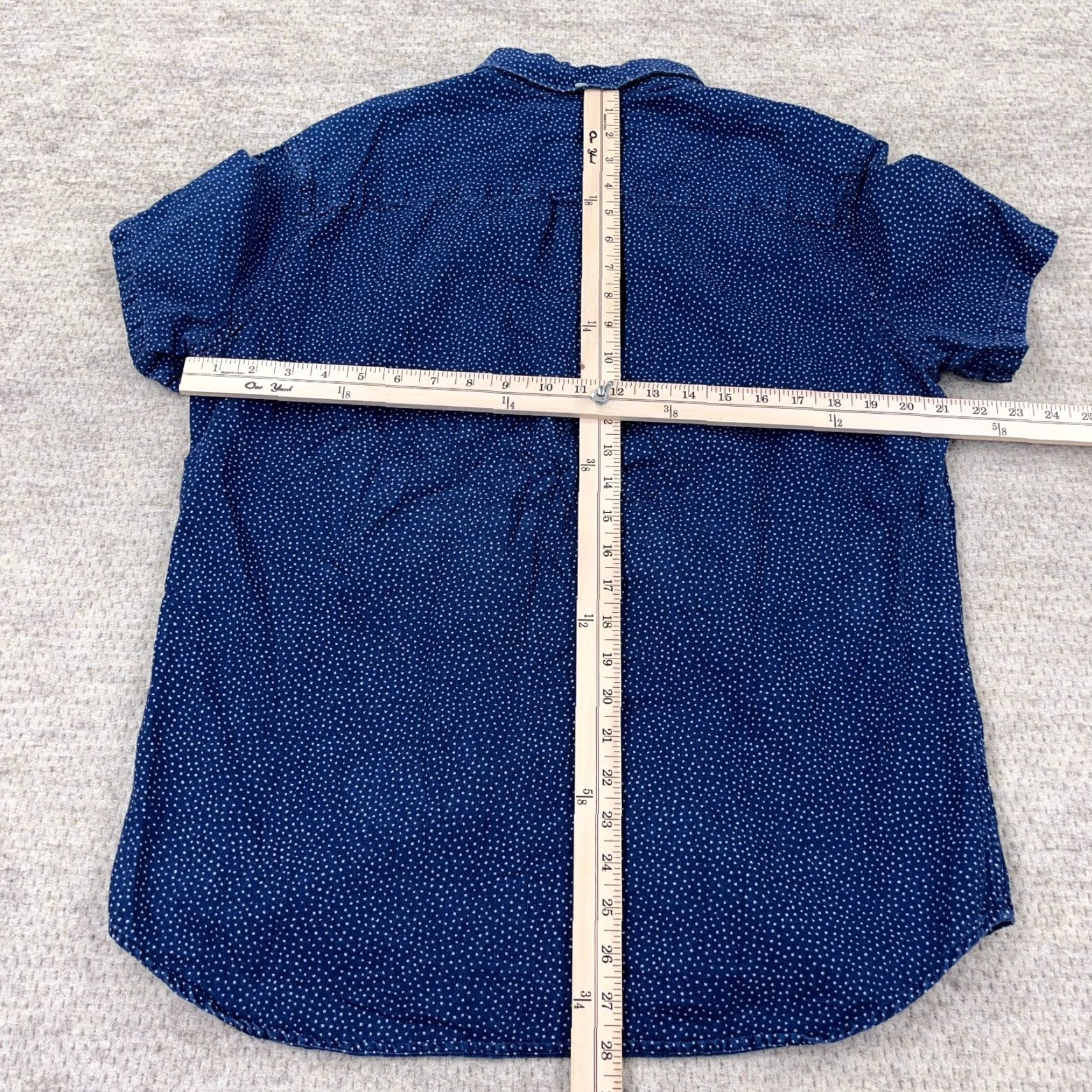 Madewell Madewell Shirt Men L Blue Spotted Button Up Flat Pocket Casual Camp Adult Size US L / EU 52-54 / 3 - 6 Thumbnail
