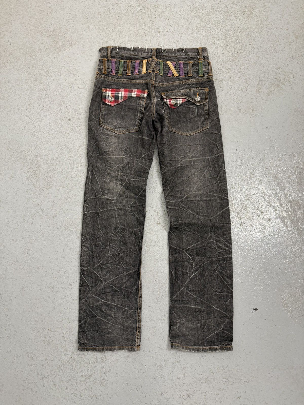 Japanese Brand Nylaus Japanese Double Waisted Washed Raw Jeans Size US 32 / EU 48 - 11 Thumbnail