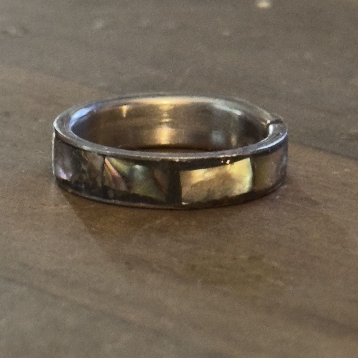 Vintage Vintage abalone shell inlay band ring Size ONE SIZE - 6 Thumbnail