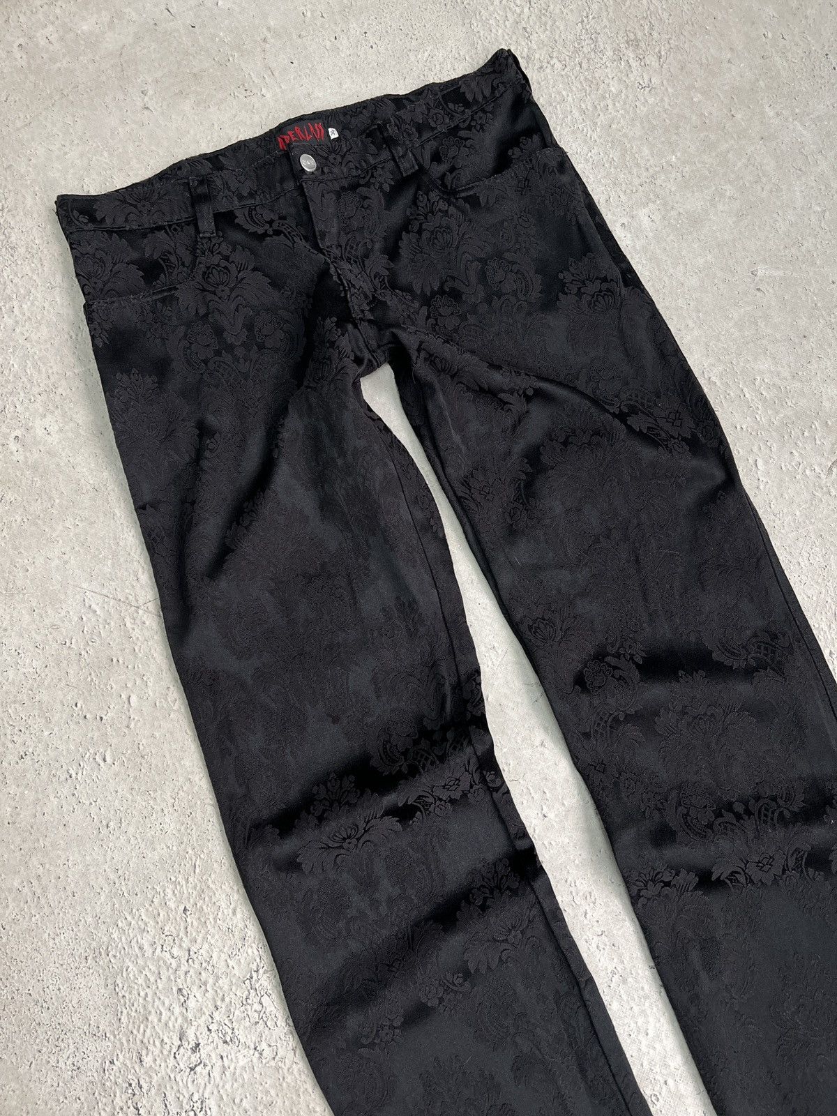 Other Gothic style y2k black regular overprint jeans pants hype Size US 33 - 2 Thumbnail