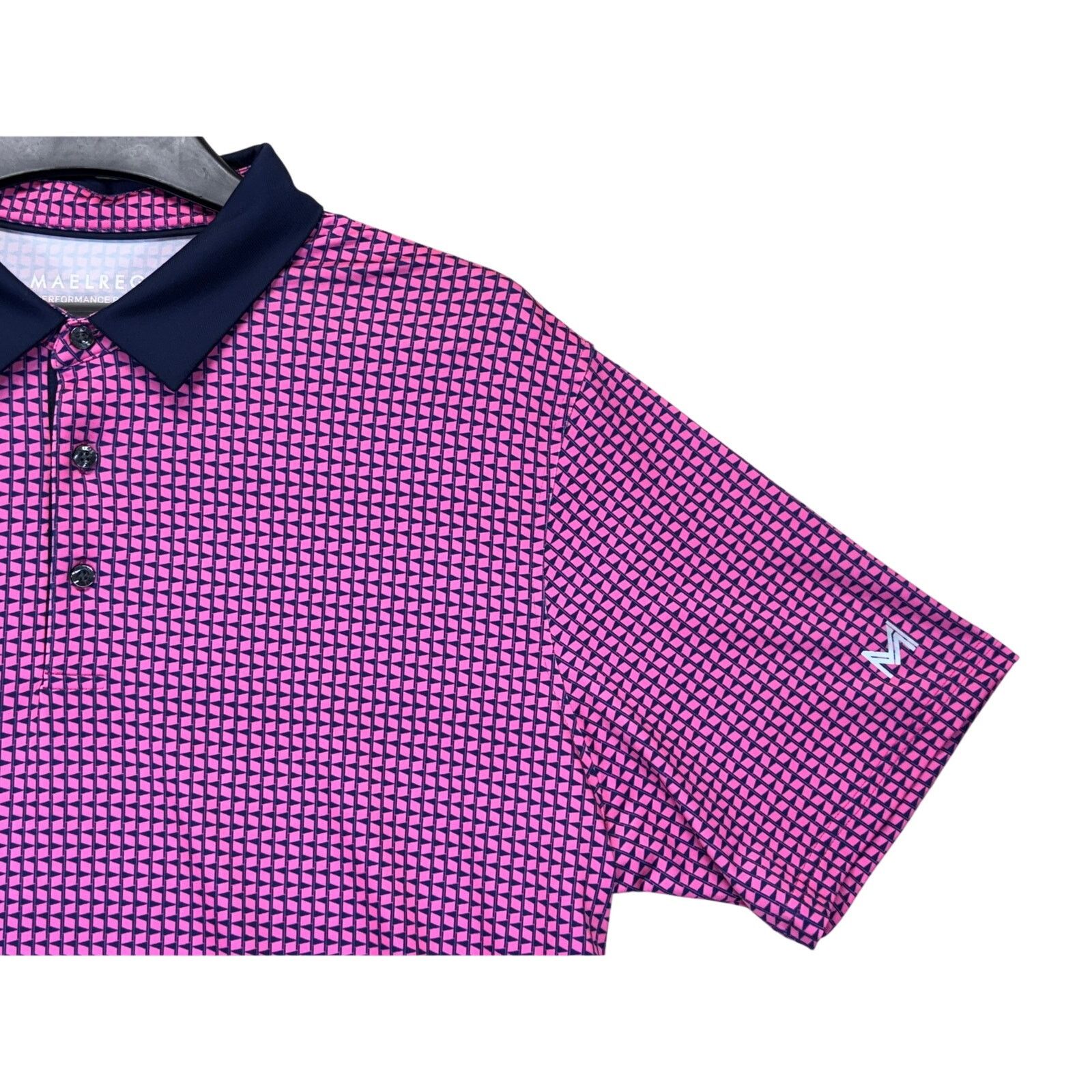 The Unbranded Brand MAELREG Men’s Performance Polo Pink Navy Golf Shirt XL Size US L / EU 52-54 / 3 - 9 Thumbnail