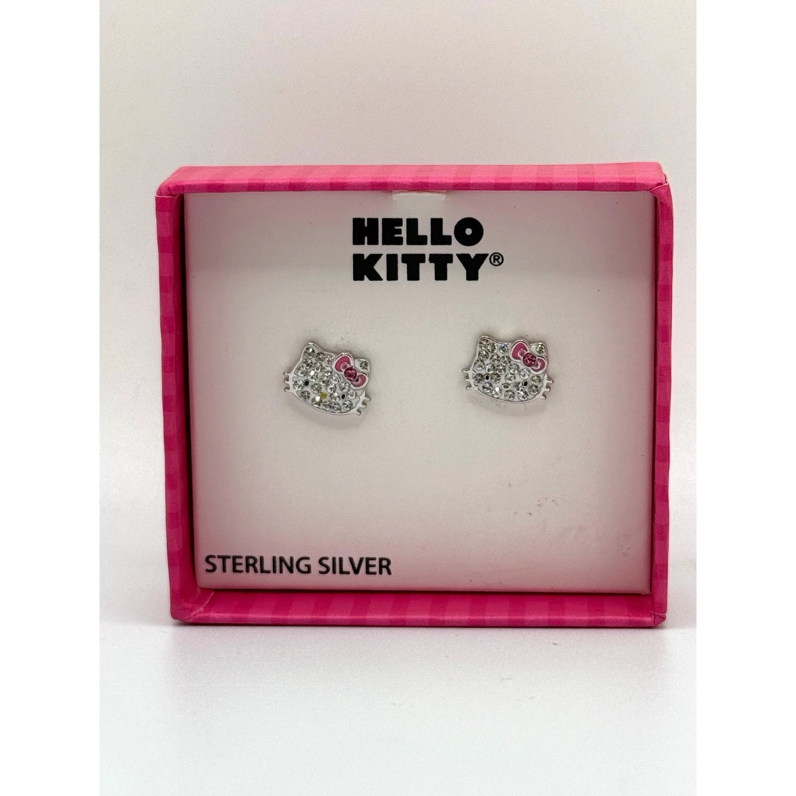 Other NEW-Hello Kitty Crystal Sterling Silver Earrings Kawaii Size ONE SIZE - 2 Thumbnail