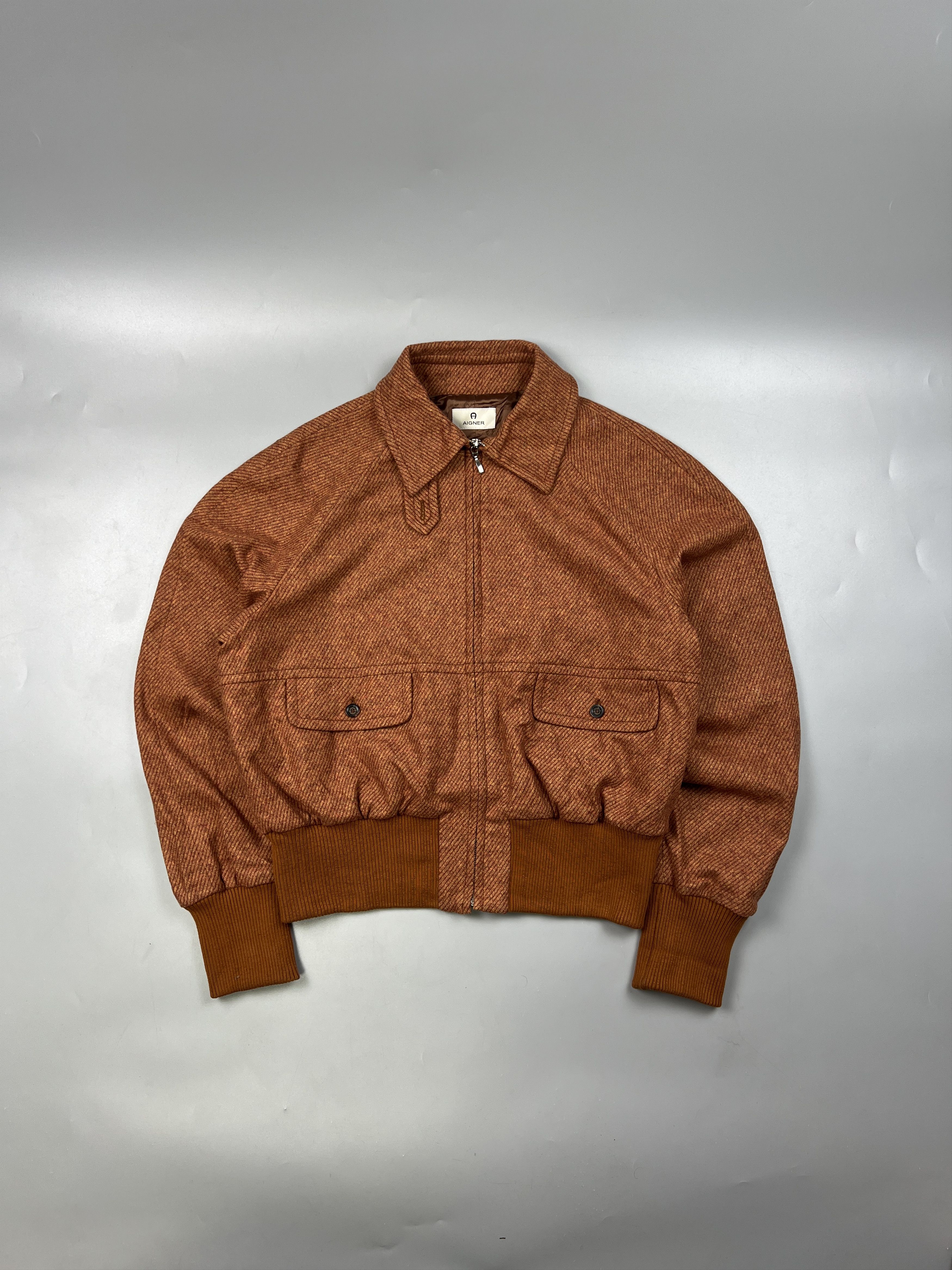 Etienne Aigner Etienne Aigner Wool Collared Bomber Jacket (Y0725) Size XL / US 12-14 / IT 48-50 - 1 Thumbnail