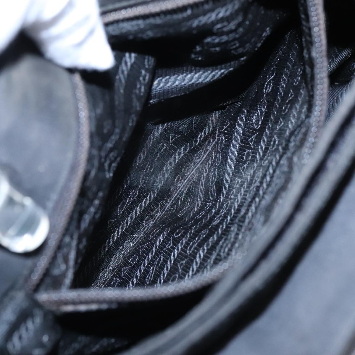 Prada PRADA Hand Bag Nylon Plastic Black Clear Silver Size ONE SIZE - 11 Thumbnail
