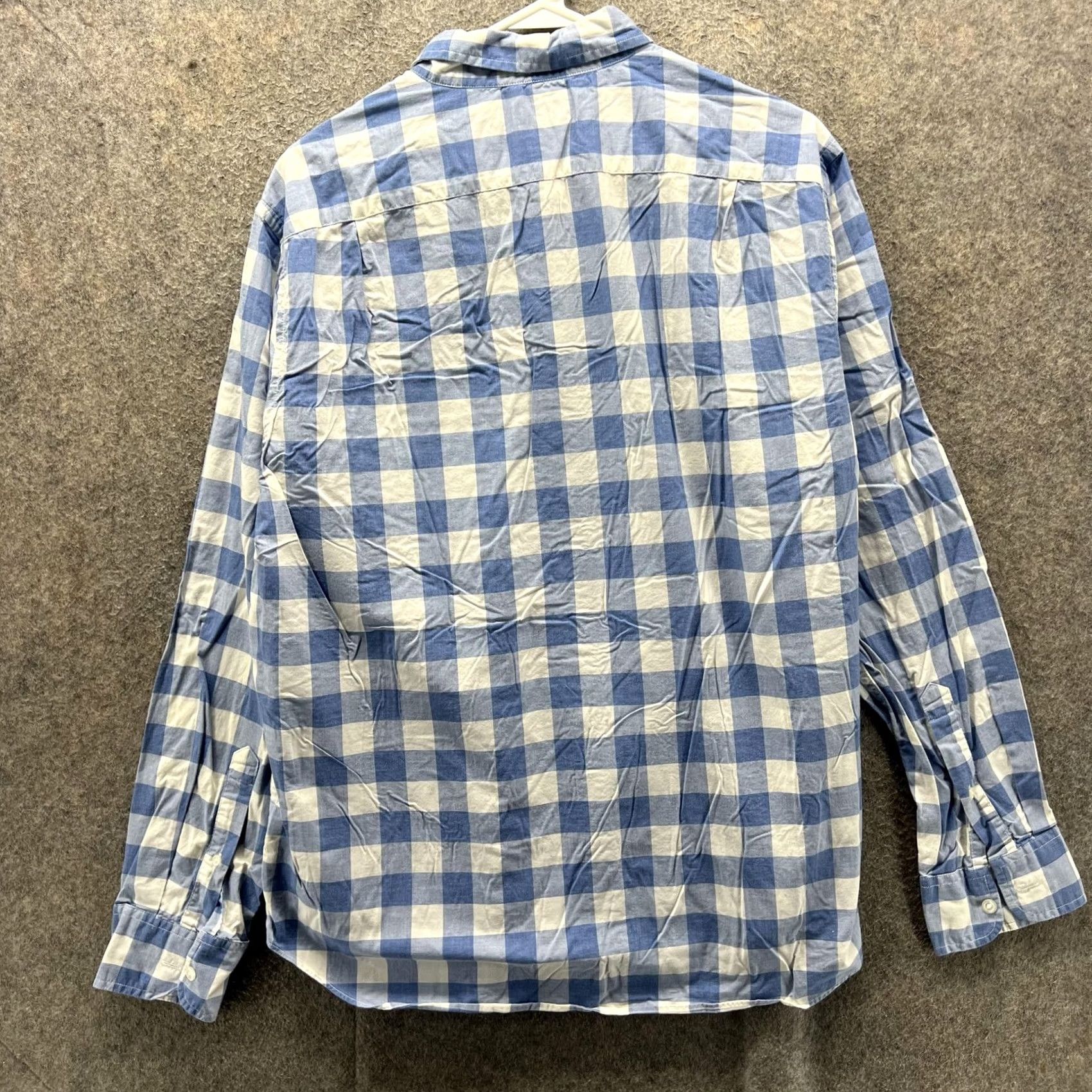 J.Crew J.Crew Shirt Mens L Blue White Gingham Heathered Cotton Button-Down Casual Pocketed Long Sleeve Size US L / EU 52-54 / 3 - 2 Thumbnail