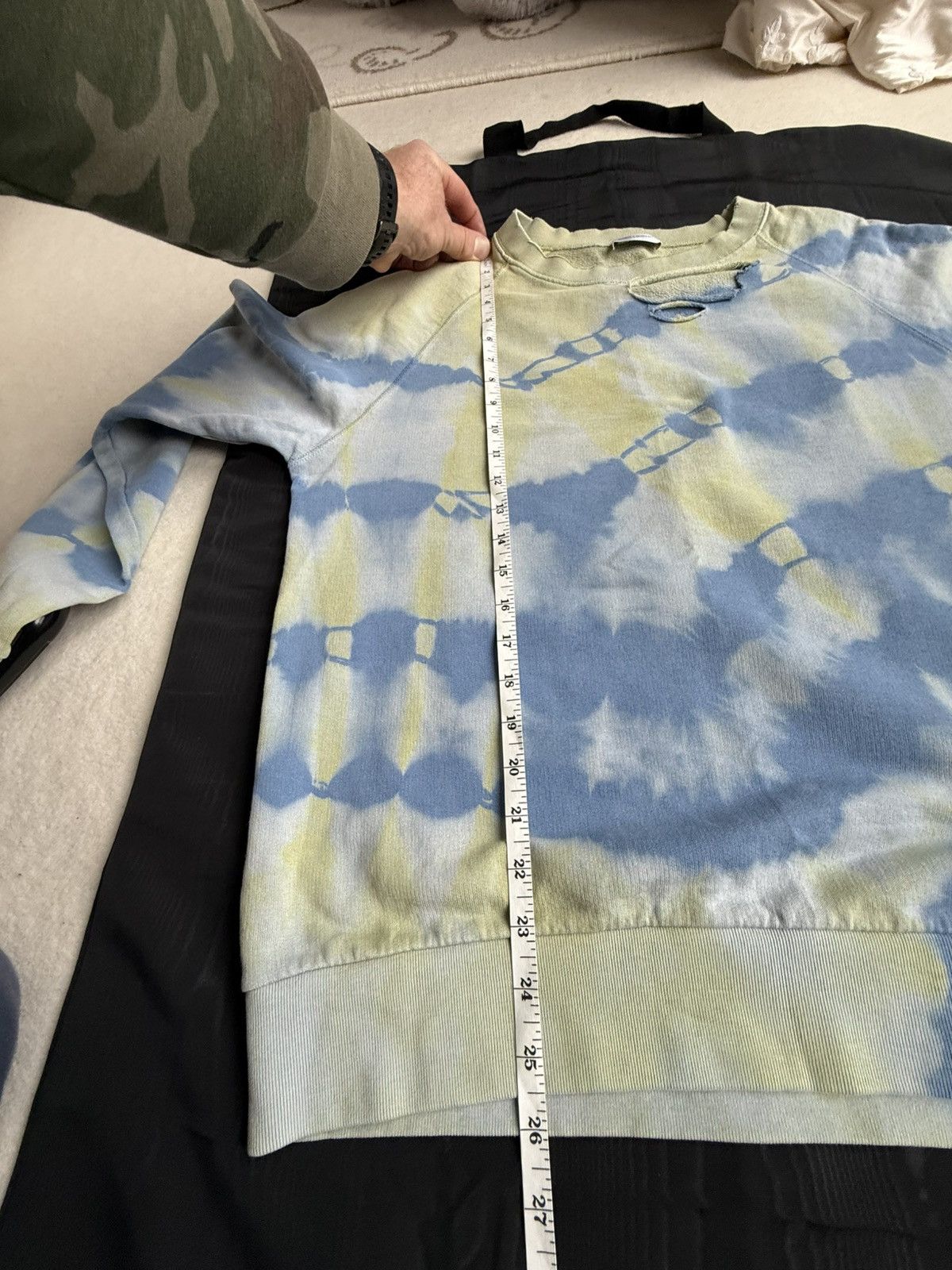Saint Laurent Paris SS16 Saint Laurent tie dye thrashed sweater crew Hedi grail Size US L / EU 52-54 / 3 - 9 Thumbnail