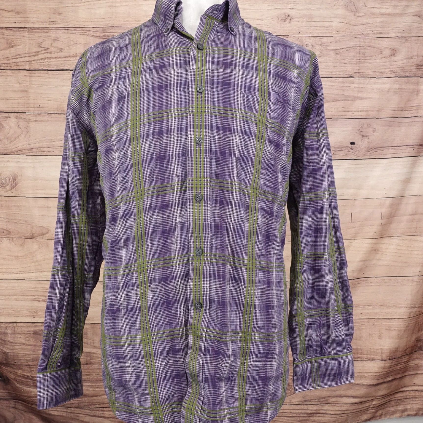 Vintage VINTAGE Alan Flusser Men's Shirt XL Long Sleeve Cotton Plaid Button-Down Casual Business Size US XL / EU 56 / 4 - 3 Thumbnail