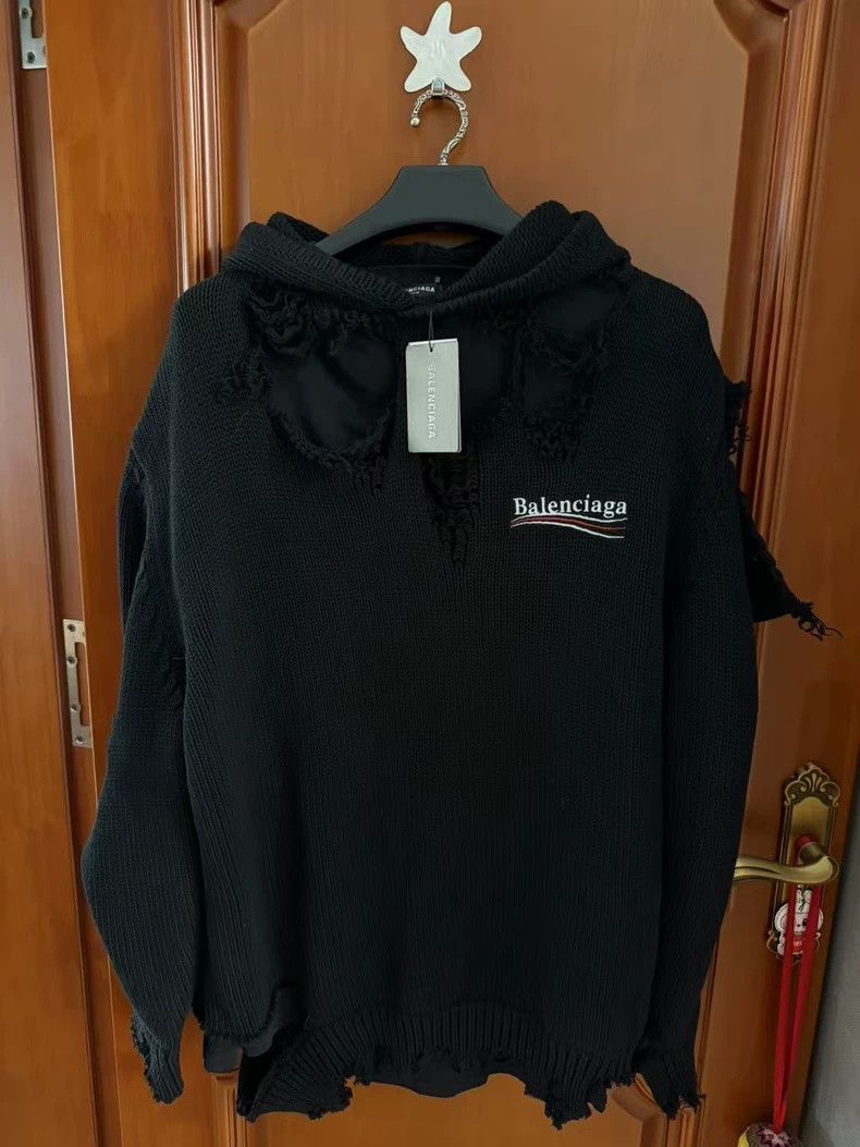 Balenciaga Distressed Coke Embroidered Hoodie-yf