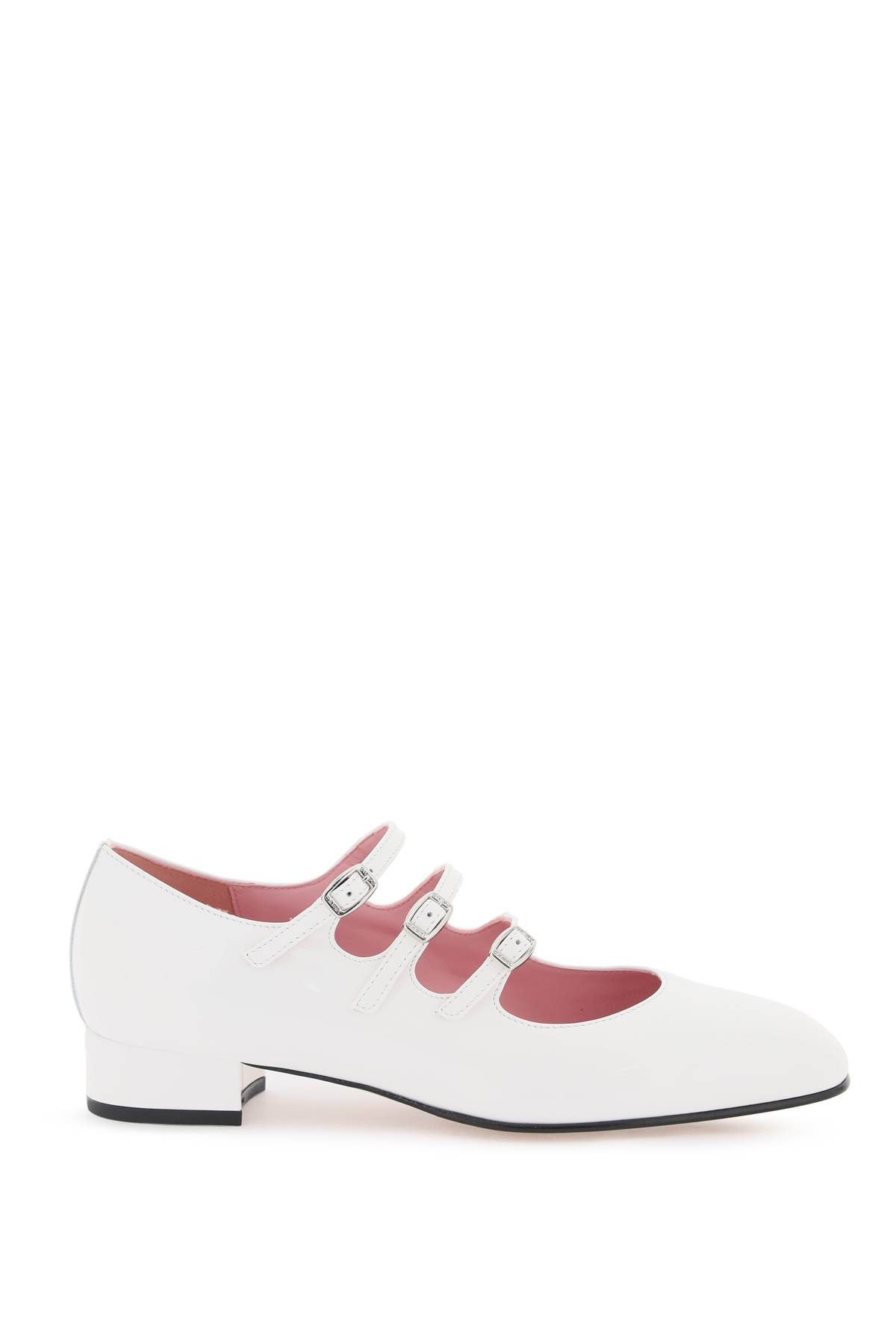 image of Carel Paris Carel Patent Leather Ariana Mary Jane Shoes in Blanc, Women's (Size 7)