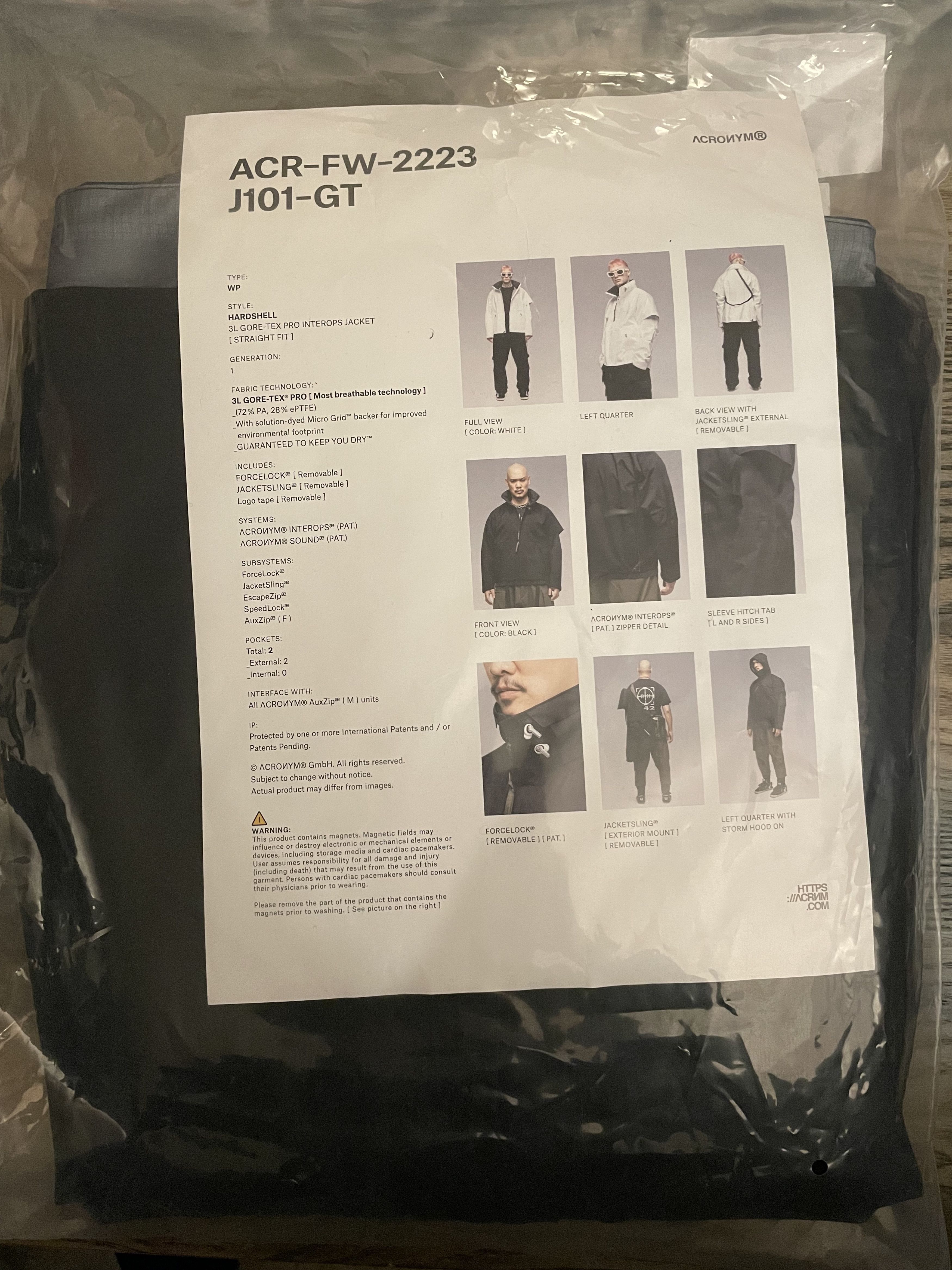 Image of Acronym J101-Gt in Black, Men's (Size Small)