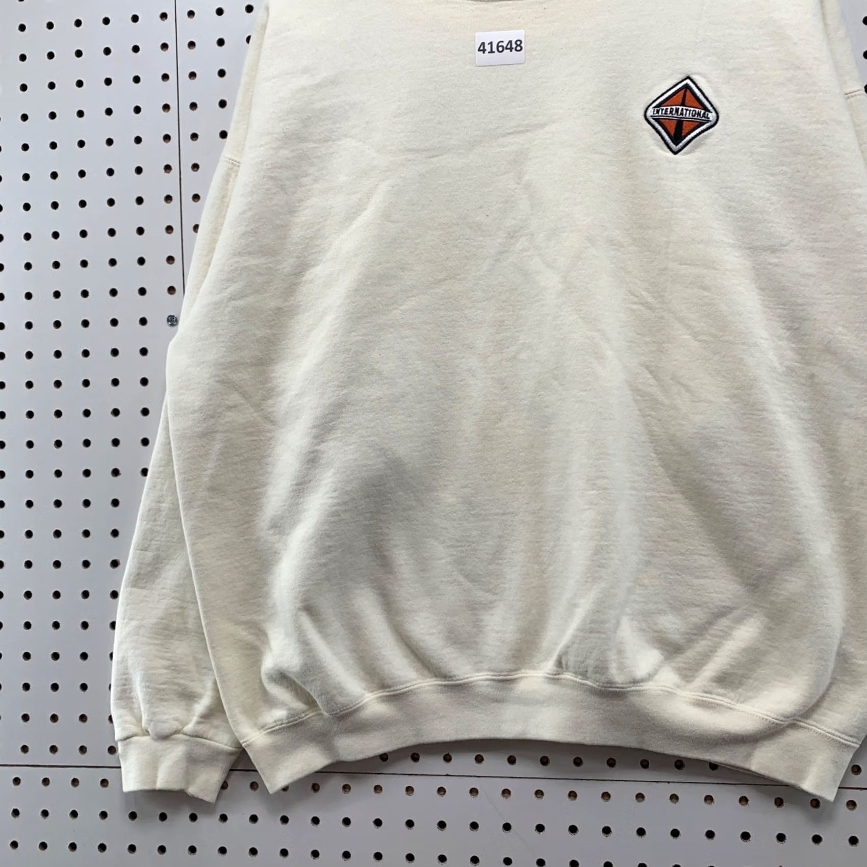 Hanes VINTAGE International Truck Crewneck Sweatshirt Mens Large Beige Fleece USA Size US L / EU 52-54 / 3 - 4 Thumbnail