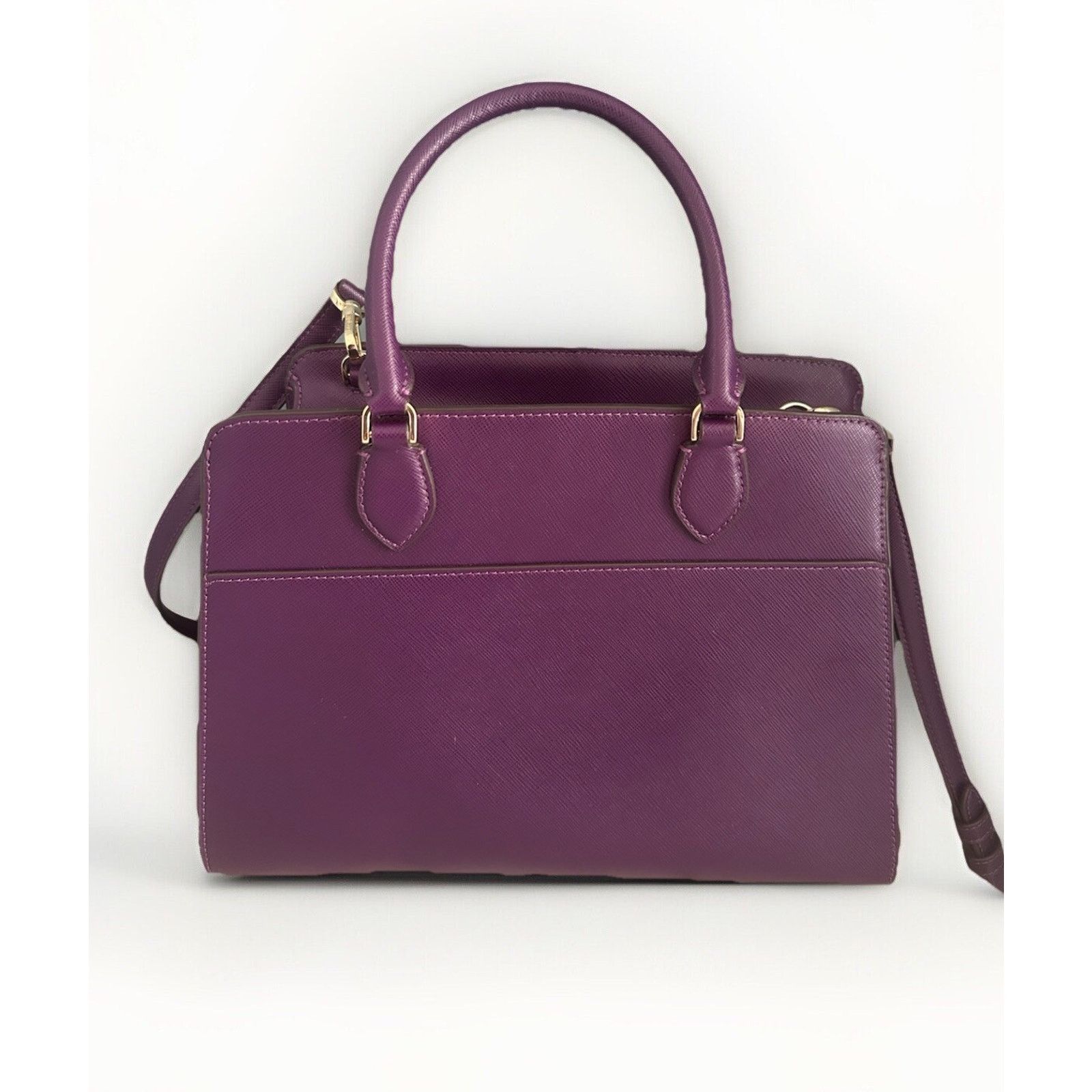 Kate Spade Kate Spade Ripe Plum Madison Saffiano Leather Purple Satchel Size ONE SIZE - 14 Thumbnail