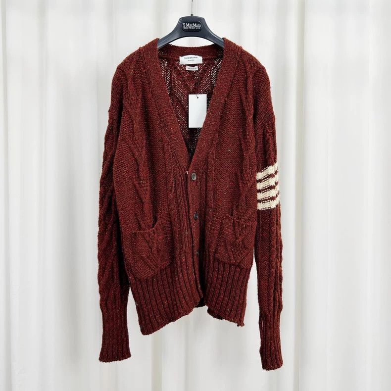 Thom Browne Thom Browne size3 Rough knit striped sweater Size US L / EU 52-54 / 3 - 1 Thumbnail