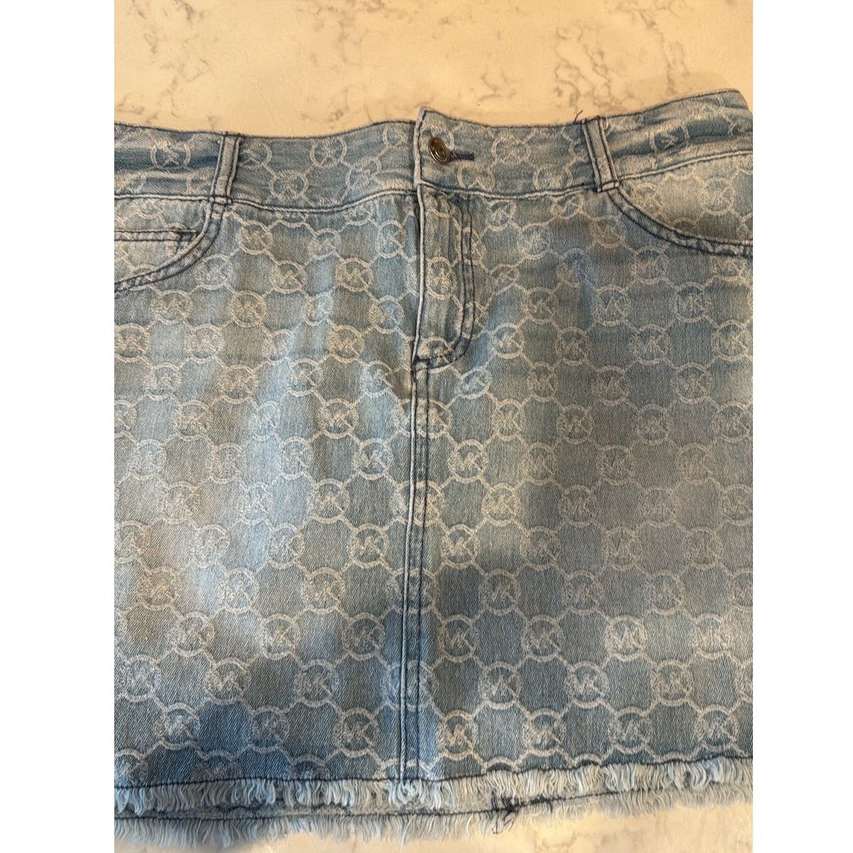 Michael Kors Rare Vintage monogrammed Michael Kors denim mini skirt Y2K Size 34" / US 12 / IT 48 - 4 Thumbnail