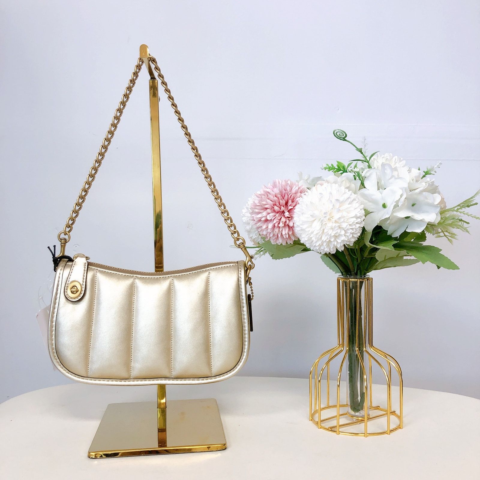 Coach Coach C6746 Swinger 20 With Quilting IN Metallic Soft Gold Size ONE SIZE - 2 Thumbnail