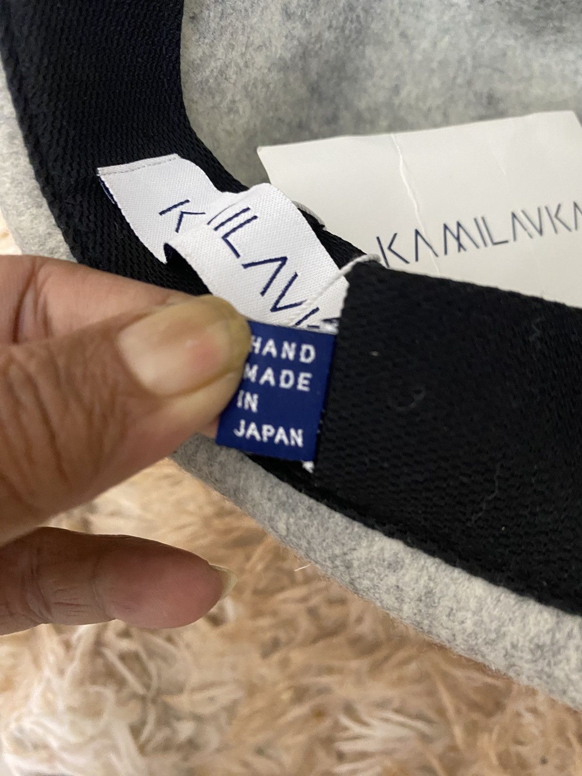 Japanese Brand KAMILAVKA Crumpled Wool Hat – Handmade in Japan – Size ONE SIZE - 7 Thumbnail