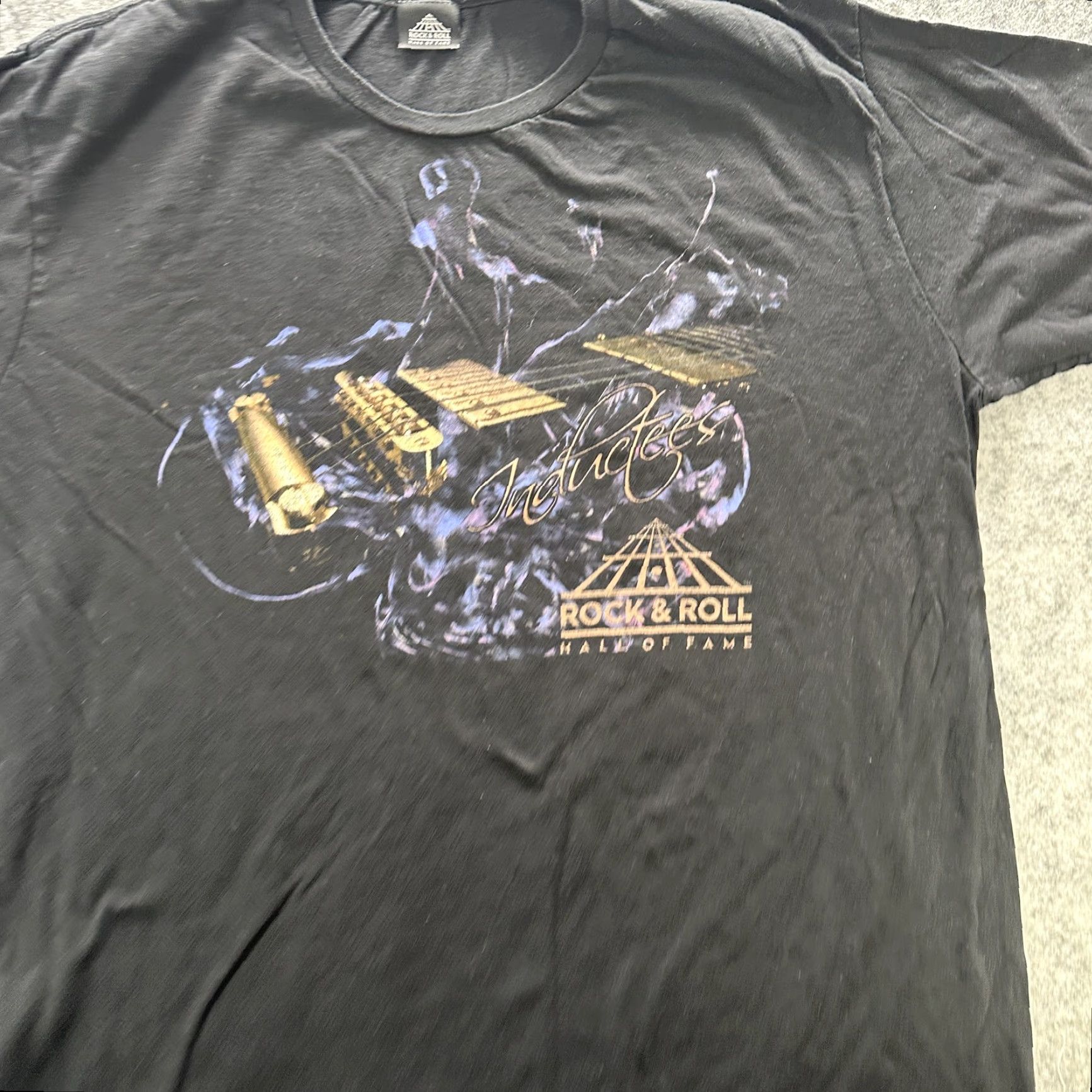 Vintage VINTAGE Rock & Roll Hall of Fame Inductees Shirt Mens 2XL Black Concert Band 90s Mens Size US XXL / EU 58 / 5 - 5 Thumbnail