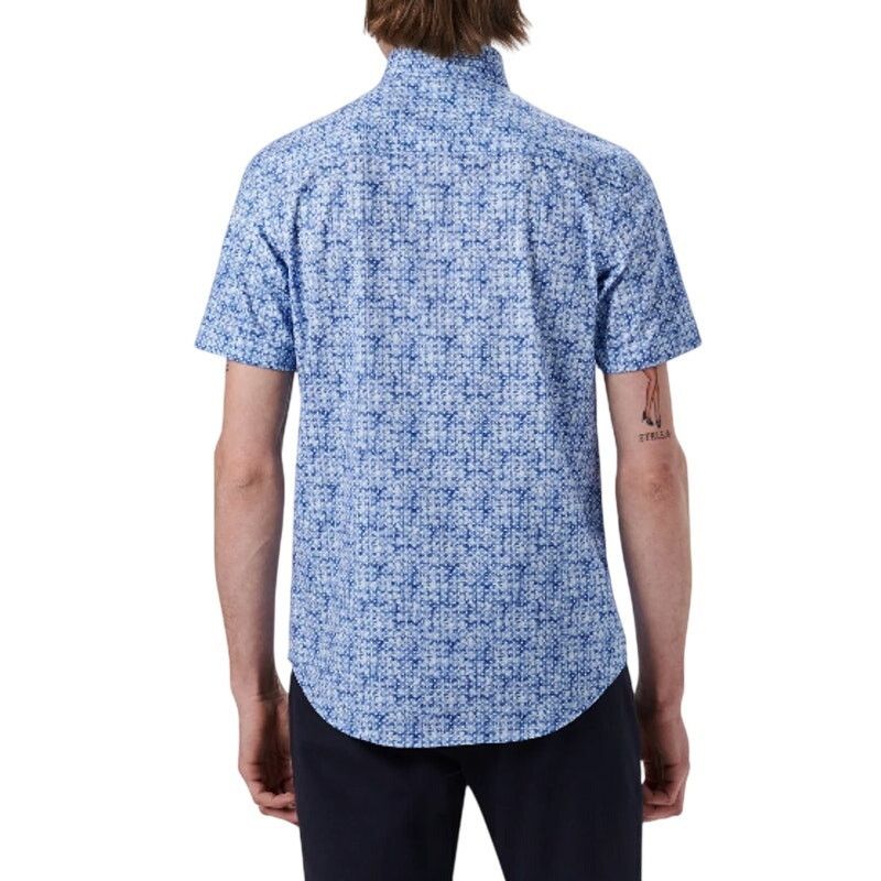 BUGATCHI Bugatchi Miles Diamond Print OoohCotton Short Sleeve Shirt Size US L / EU 52-54 / 3 - 3 Thumbnail