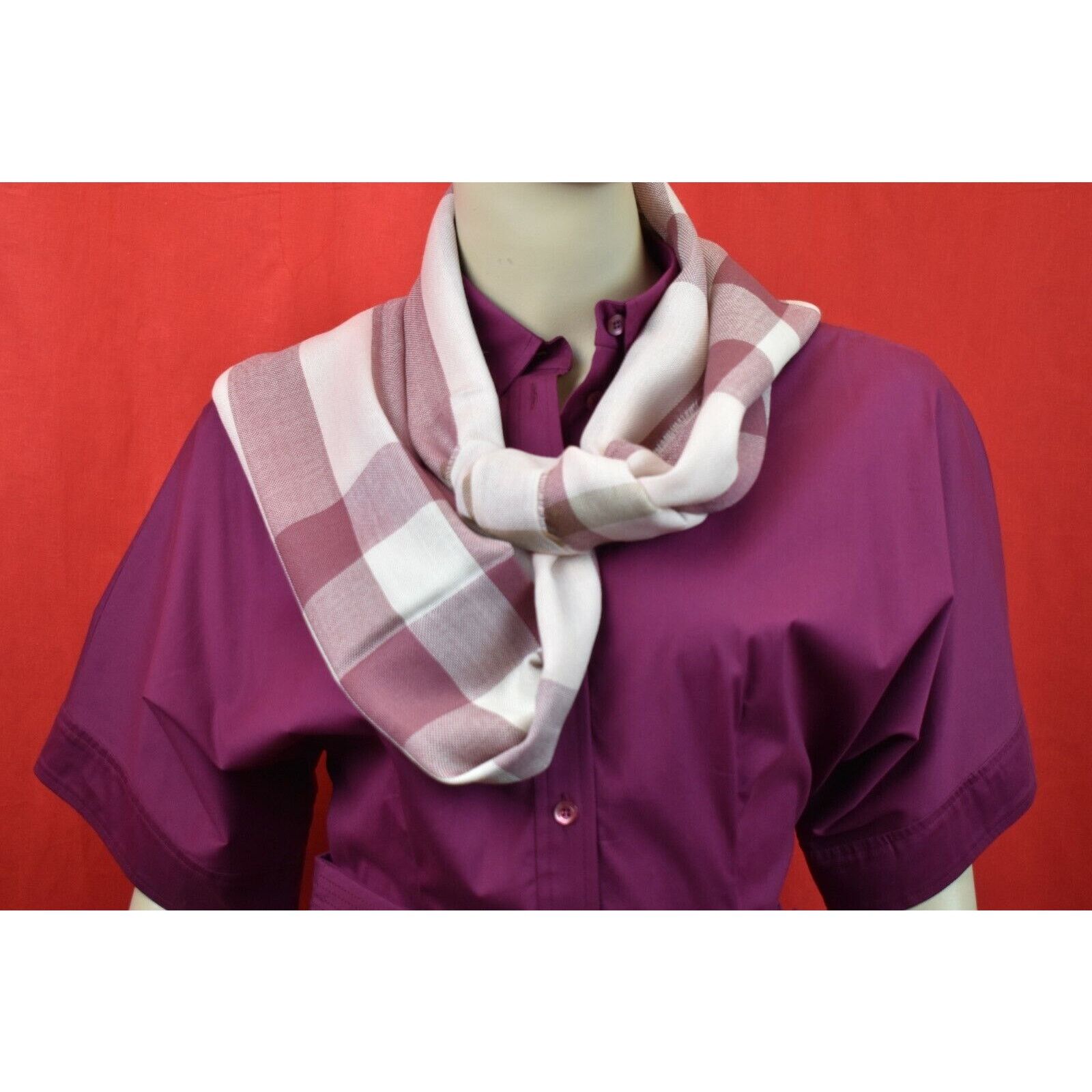 Burberry TONAL PINK WOOL CASHMERE NOVA CHECK LIGHT SCARF 18X80 200X45 Size ONE SIZE - 8 Thumbnail