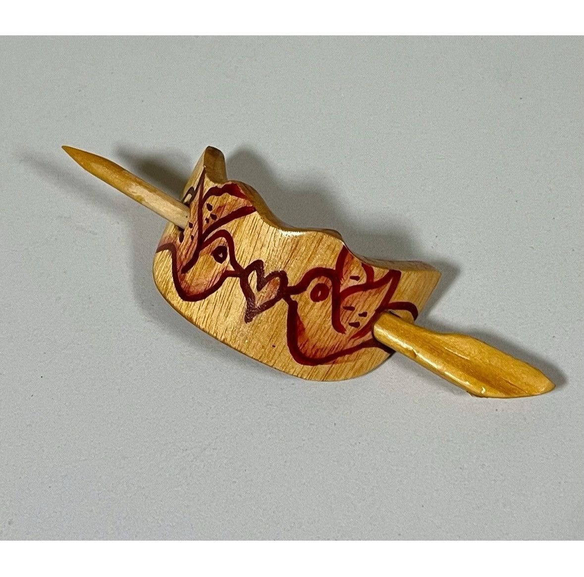 Handmade × Vintage Wooden Dove Bird Lovebirds Handmade Hair Barrette Accessory♥️ Size ONE SIZE - 3 Thumbnail