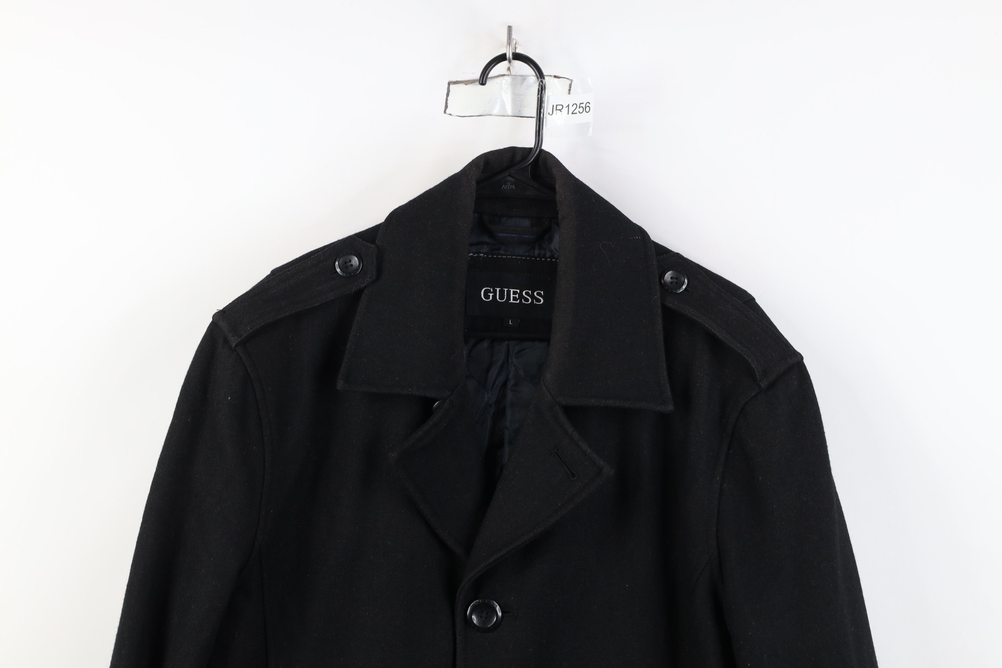 Guess Vintage Y2K Guess Wool Blend Button Peacoat Jacket Black Size US L / EU 52-54 / 3 - 2 Thumbnail