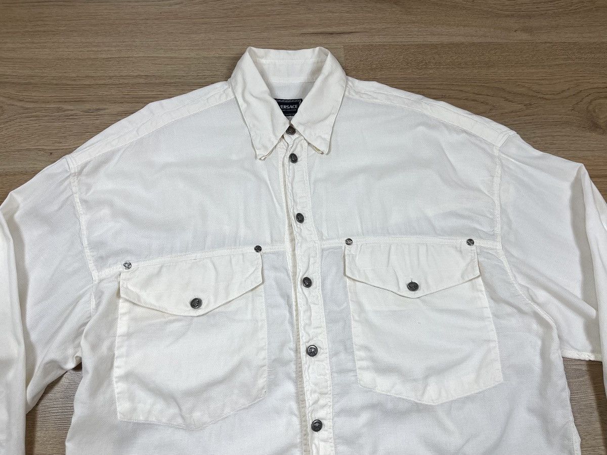 Versace Jeans Couture Vintage Versace Jeans Couture Button Shirt Pocket White 90s Size US L / EU 52-54 / 3 - 2 Thumbnail
