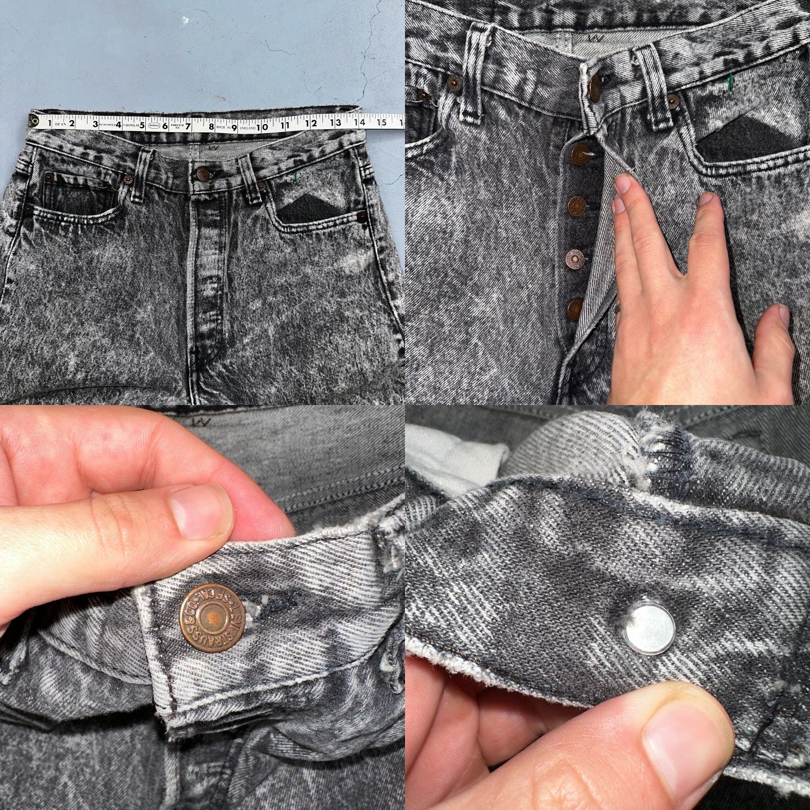 Levi's VINTAGE Levi's 501 Jeans Men 30x32 Straight Black Acid Wash 90s USA XX Regular Inseam 32 Size US 30 / EU 46 - 8 Thumbnail