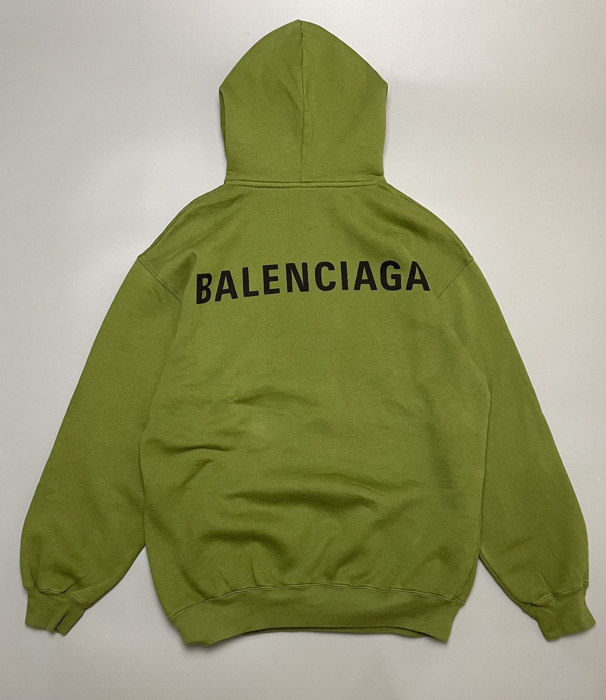 image of Balenciaga Green Hoodie “Balenciaga” Script At Back, Men's (Size XS)