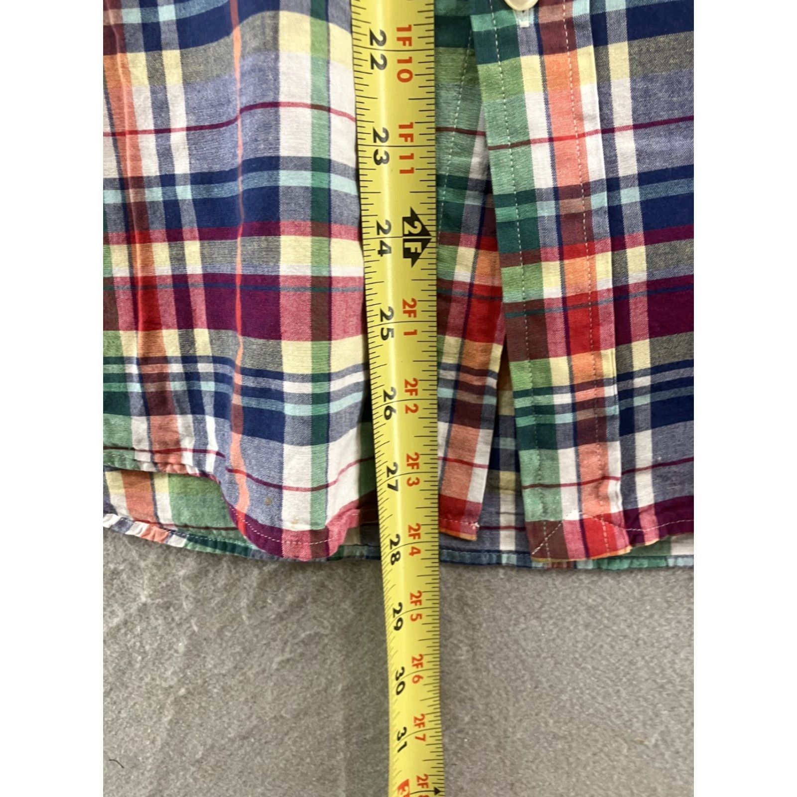 Ralph Lauren Ralph Lauren Mens Short Sleeve Plaid Button-Up Shirt Multi Color 2000s Classic Casual Regular Fit Size US 33 - 6 Thumbnail