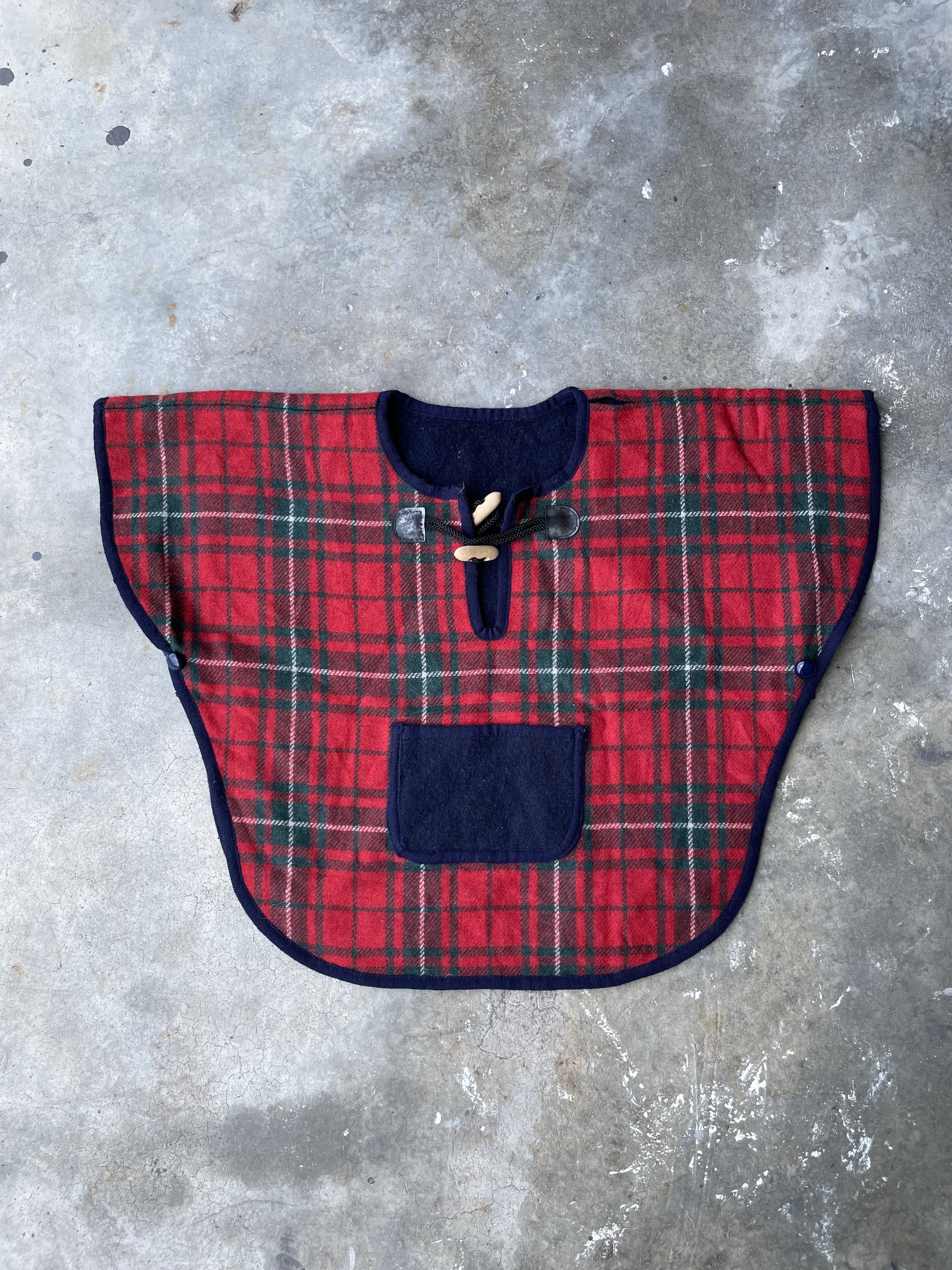 Japanese Brand Reversible Plaid Poncho Size ONE SIZE - 1 Thumbnail