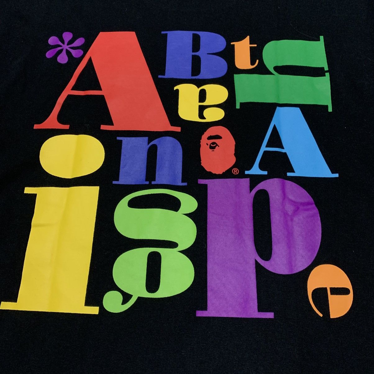 Bape Bape Medium Colourful Graphic Black Tee A Bathing Ape Size US M / EU 48-50 / 2 - 3 Thumbnail