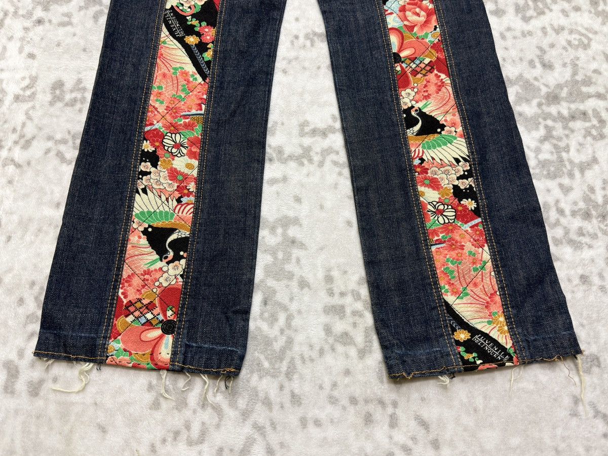 Karakuri Tamashii Juvenile Delinquent Wagara Kimono Panel Straight Denim Jeans Size US 30 / EU 46 - 12 Thumbnail