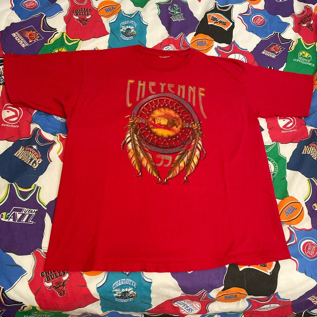 Vintage Vintage 1999 Cheyenne Harley Choppers Bikers Sturgis Tee Size US XL / EU 56 / 4 - 1 Thumbnail