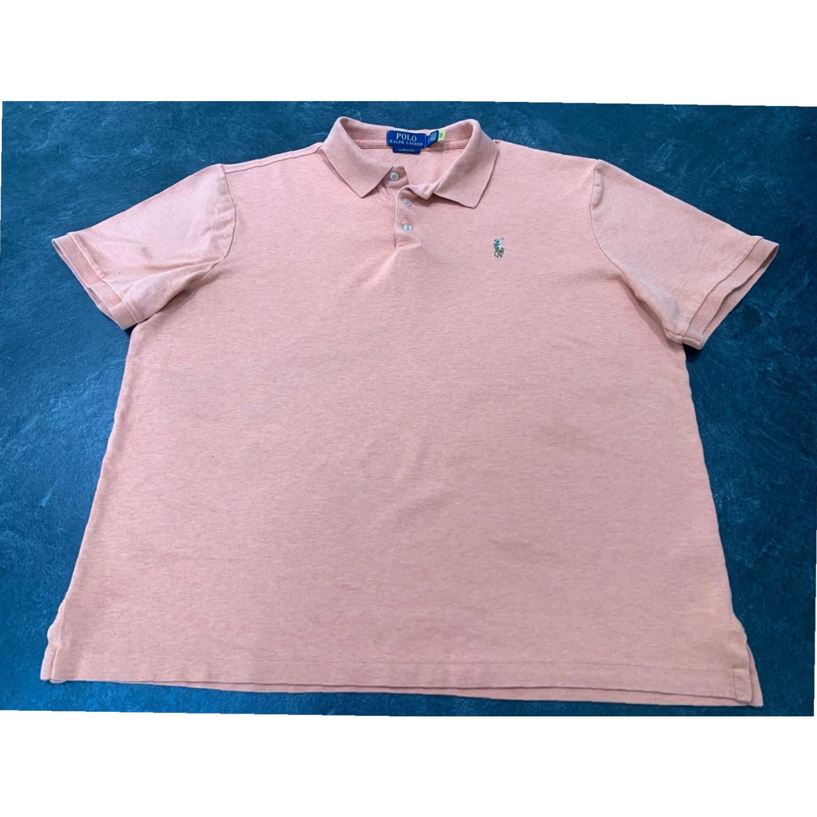 Polo Ralph Lauren Polo Ralph Lauren Polo Shirt Mens Large Peach Long Sleeve Classic Fit Size US L / EU 52-54 / 3 - 2 Thumbnail