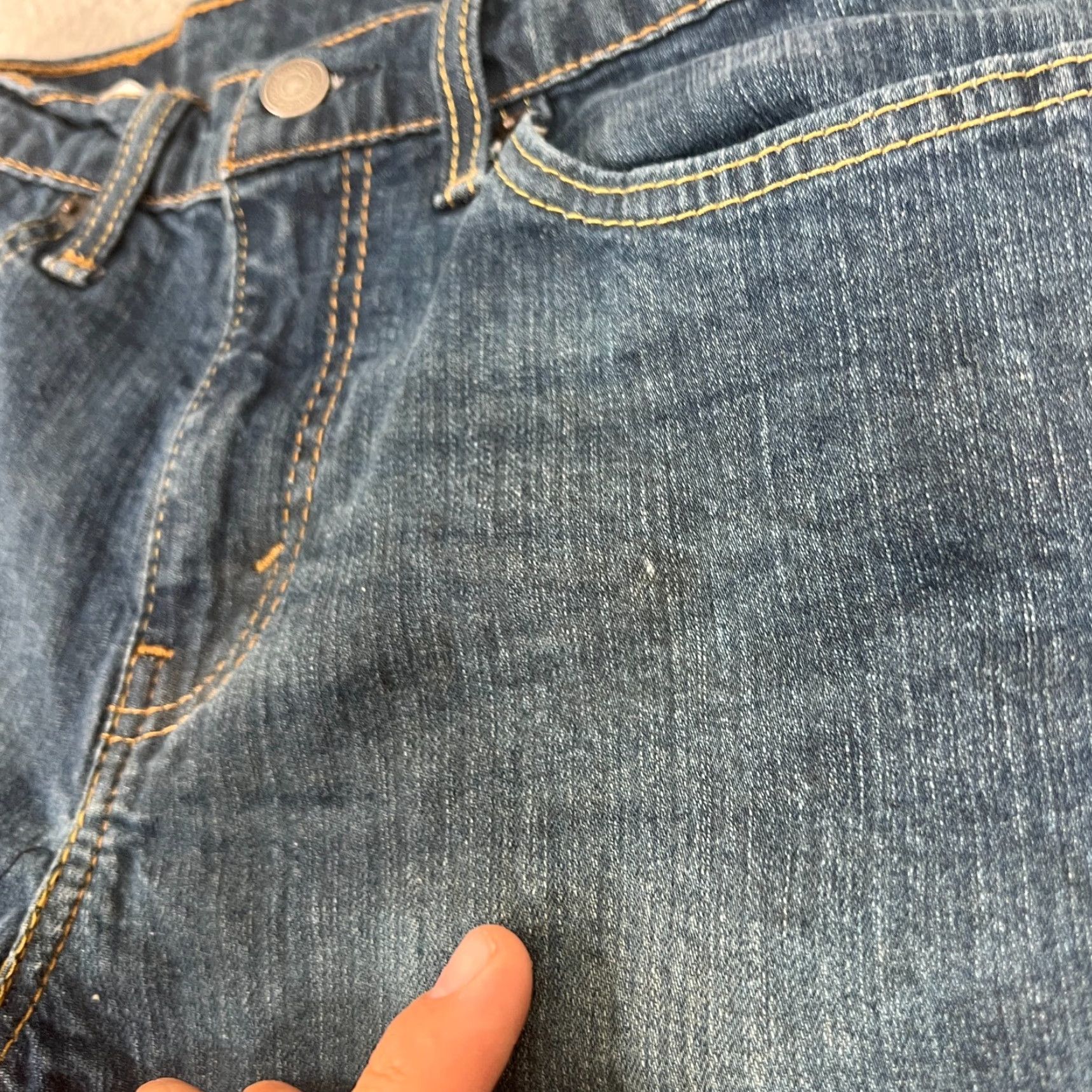 Levi's LEVI'S VINTAGE 502 Jeans Mens 29x30 Blue Slim Straight Stretch Medium Wash Oil Stains Size US 29 - 3 Thumbnail