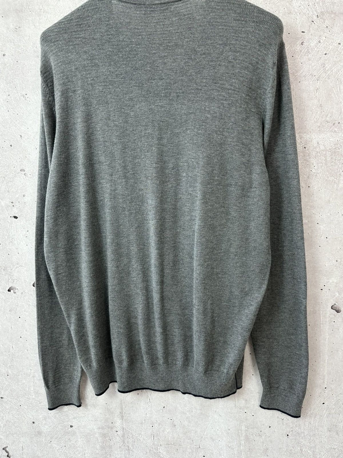 Hugo Boss Hugo Boss Slim Fit Cotton Wool Grey V-neck Sweater Size US XL / EU 56 / 4 - 9 Thumbnail