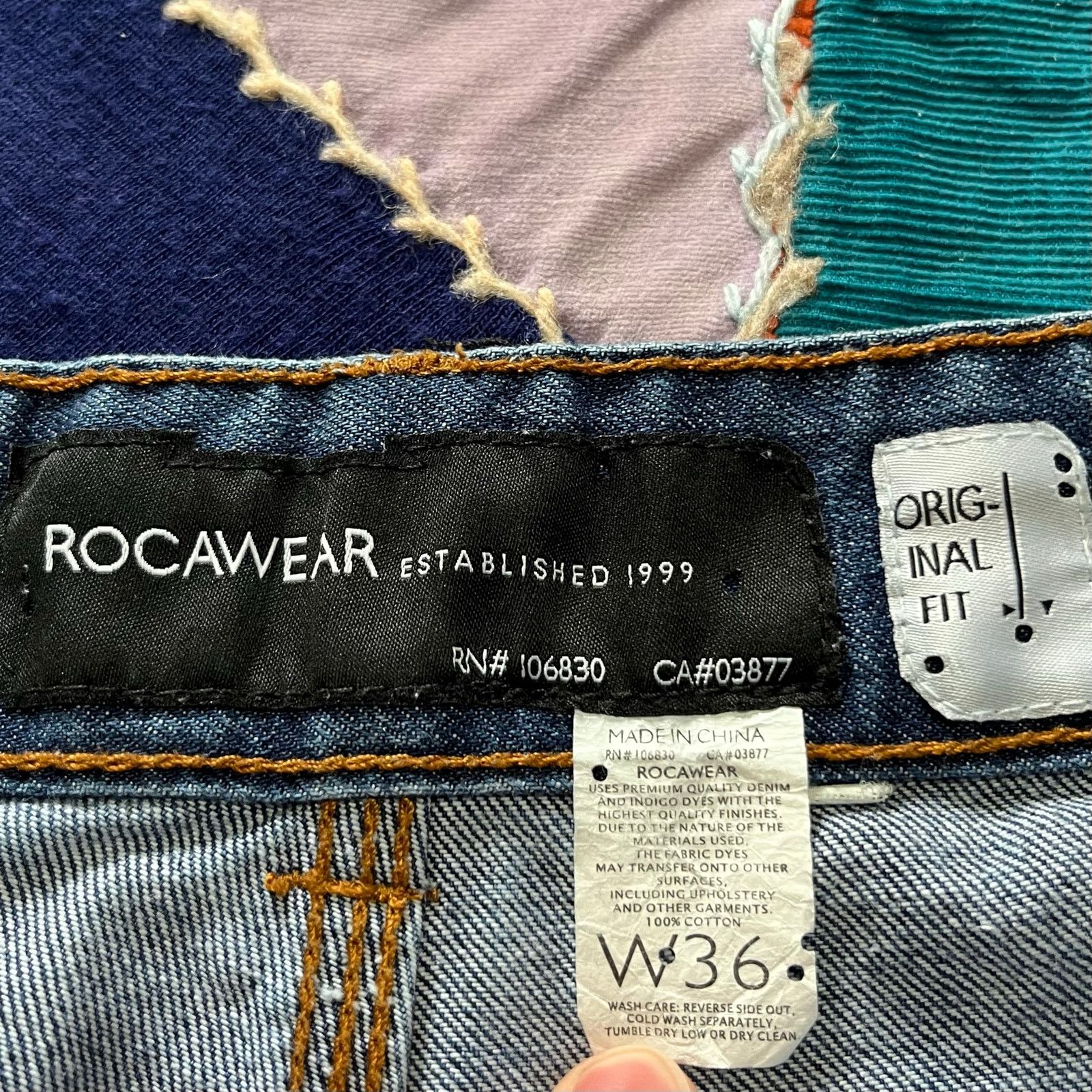 Rocawear Y2K Rocawear Baggy Faded Nicely Washed Embroidered Blue Jean Size US 38 / EU 54 - 5 Thumbnail
