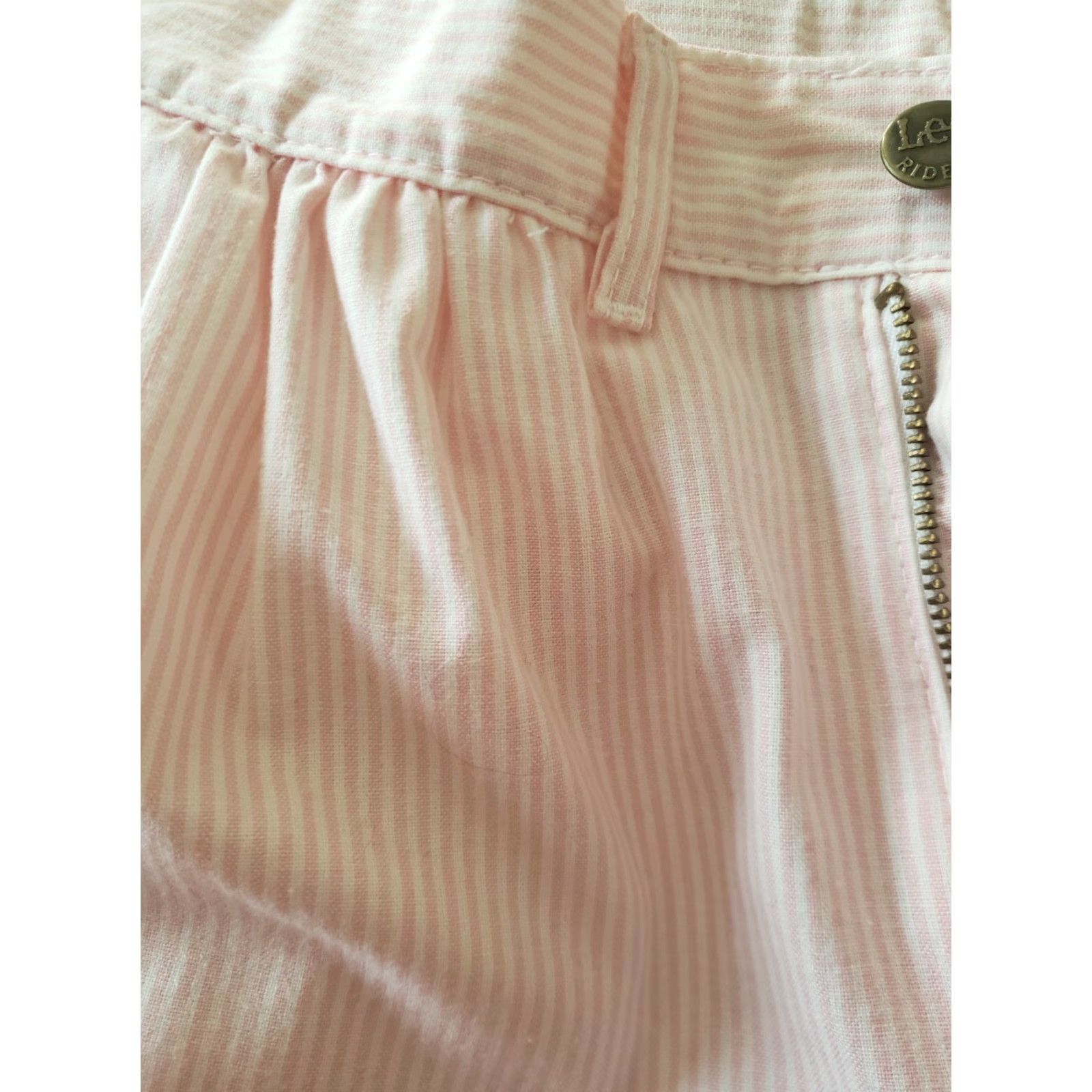 Lee VINTAGE Lee Pink/White Women's High Waisted Striped Jeans-Size 9 Size 30" / US 8 / IT 44 - 6 Thumbnail